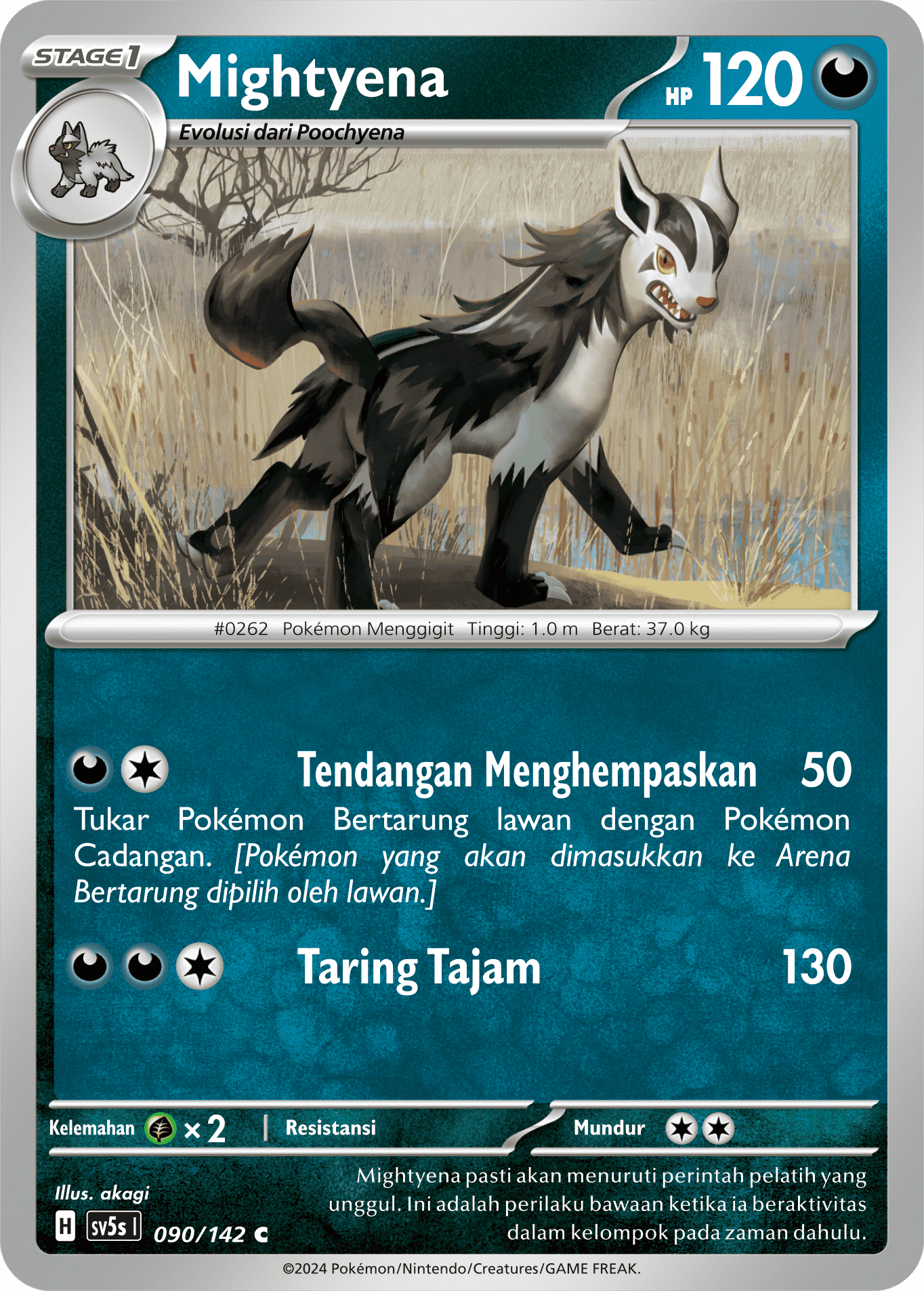 Mightyena 090 — Paradoks Andalan (Indonesian Pokémon TCG card)