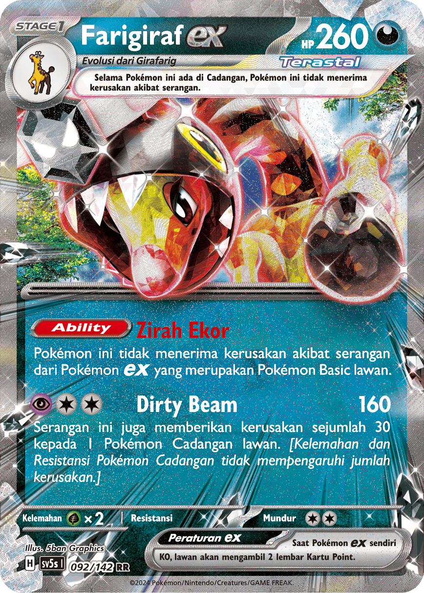 Farigiraf ex 092 — Paradoks Andalan (Indonesian Pokémon TCG card)