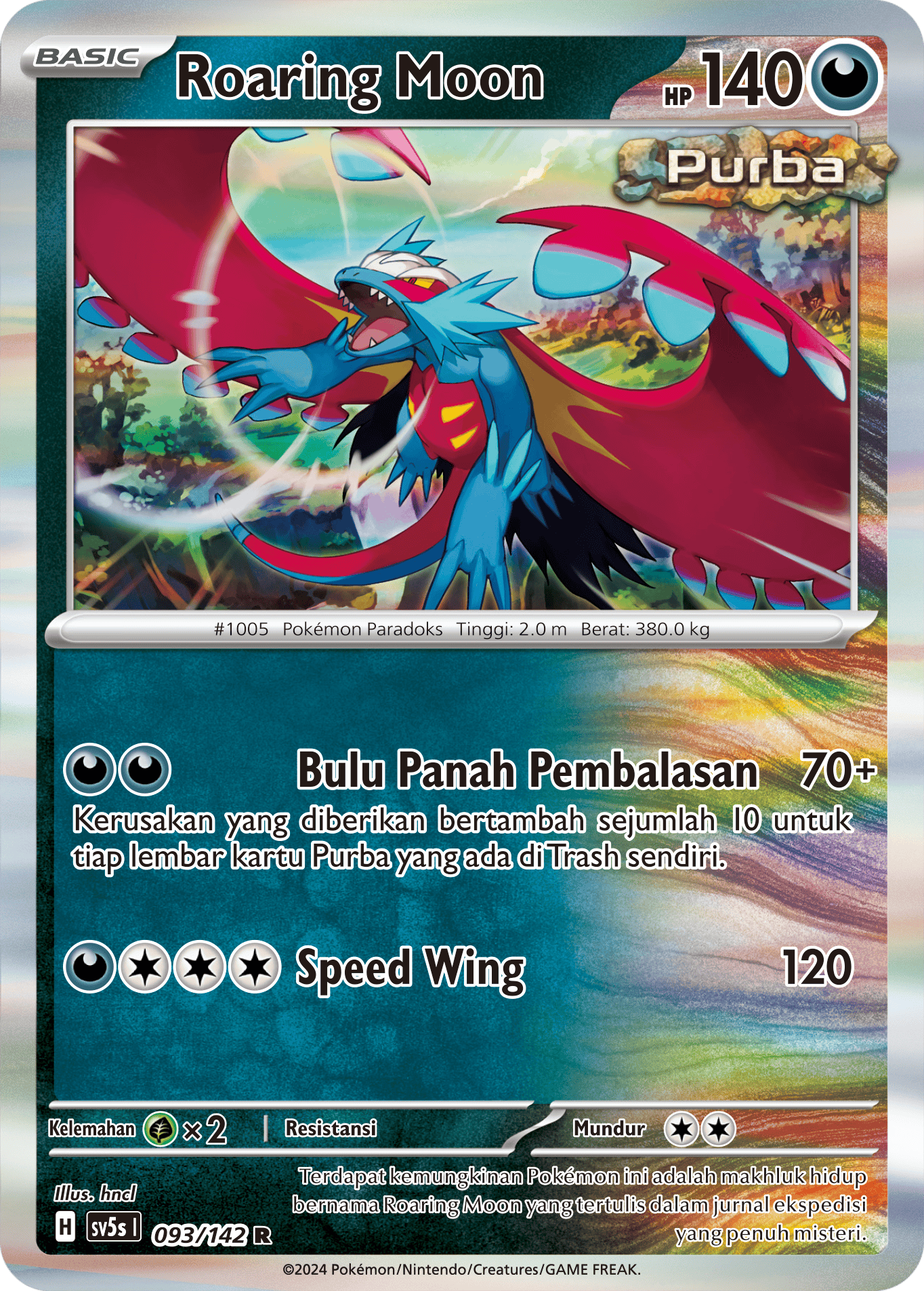 Roaring Moon 093 — Paradoks Andalan (Indonesian Pokémon TCG card)