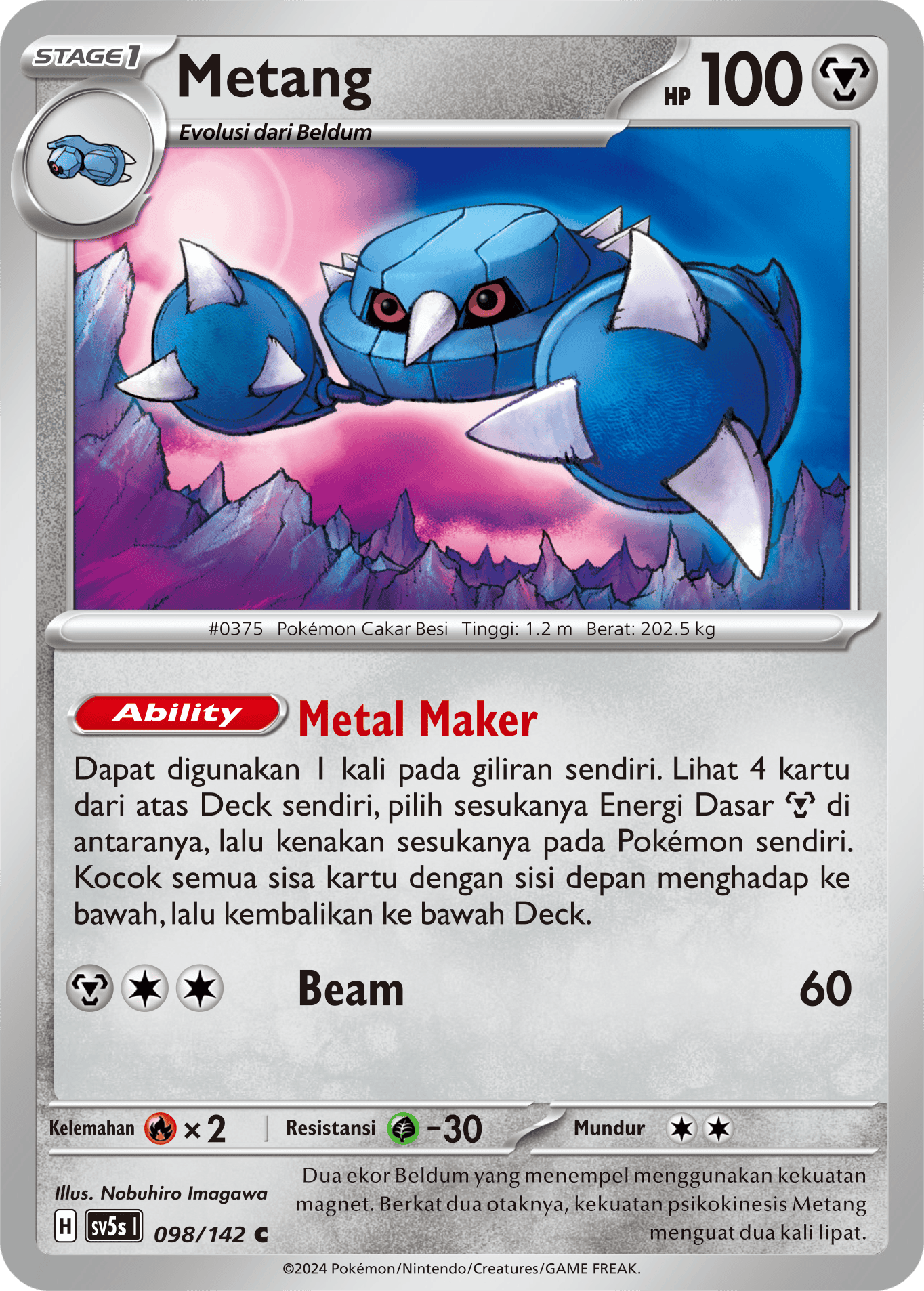 Metang 098 — Paradoks Andalan (Indonesian Pokémon TCG card)