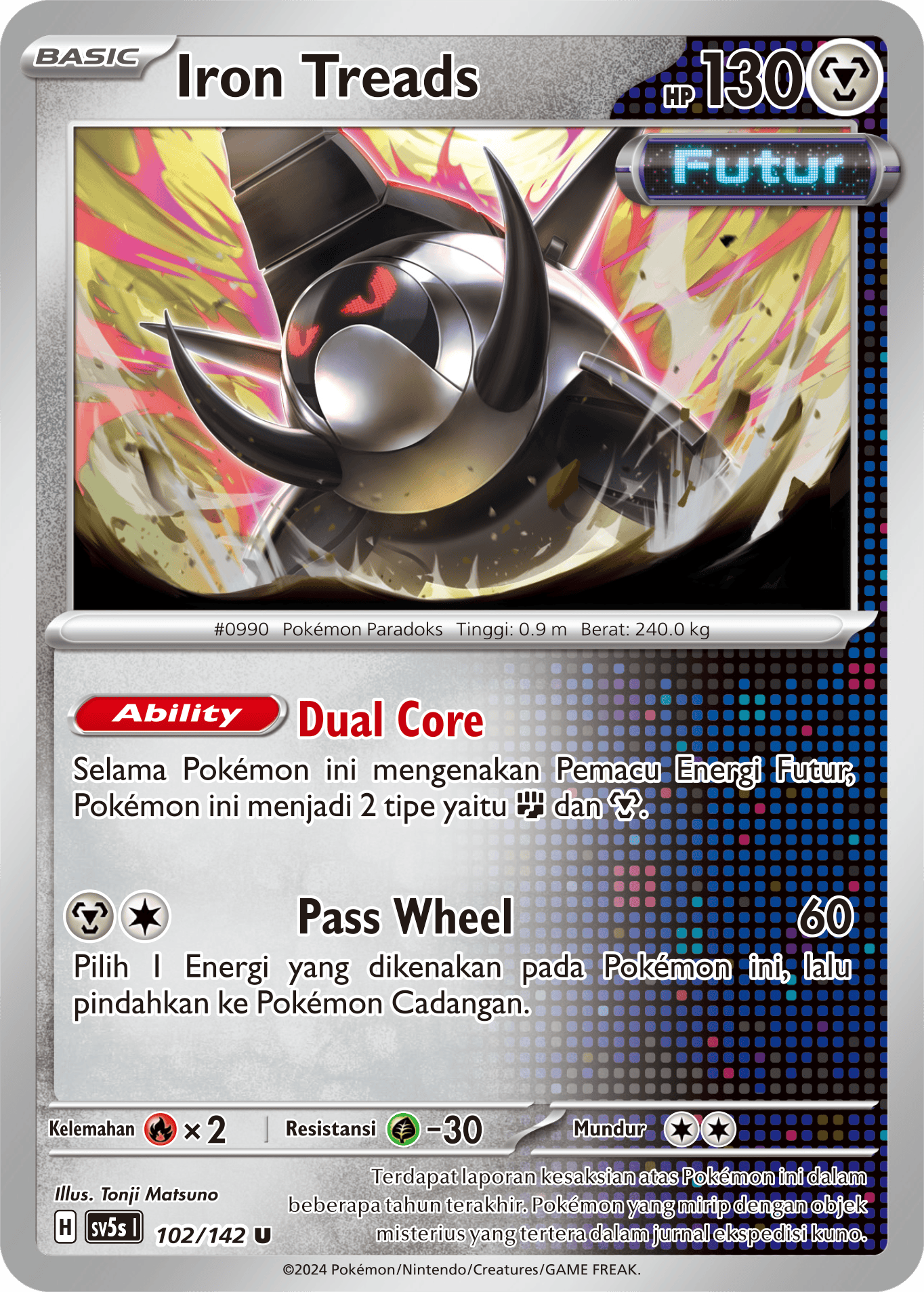 Iron Treads 102 — Paradoks Andalan (Indonesian Pokémon TCG card)