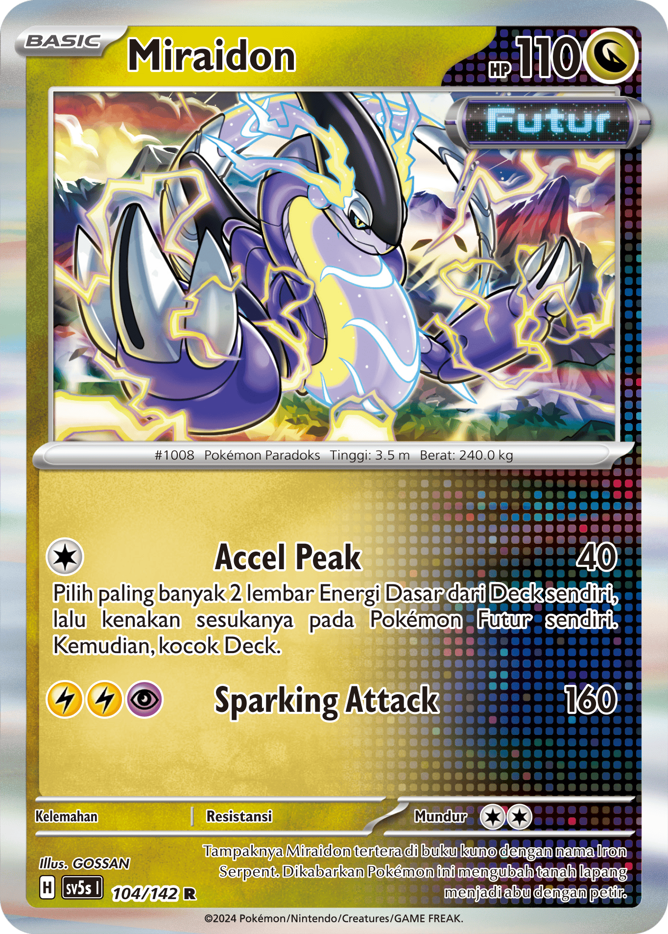 Miraidon 104 — Paradoks Andalan (Indonesian Pokémon TCG card)