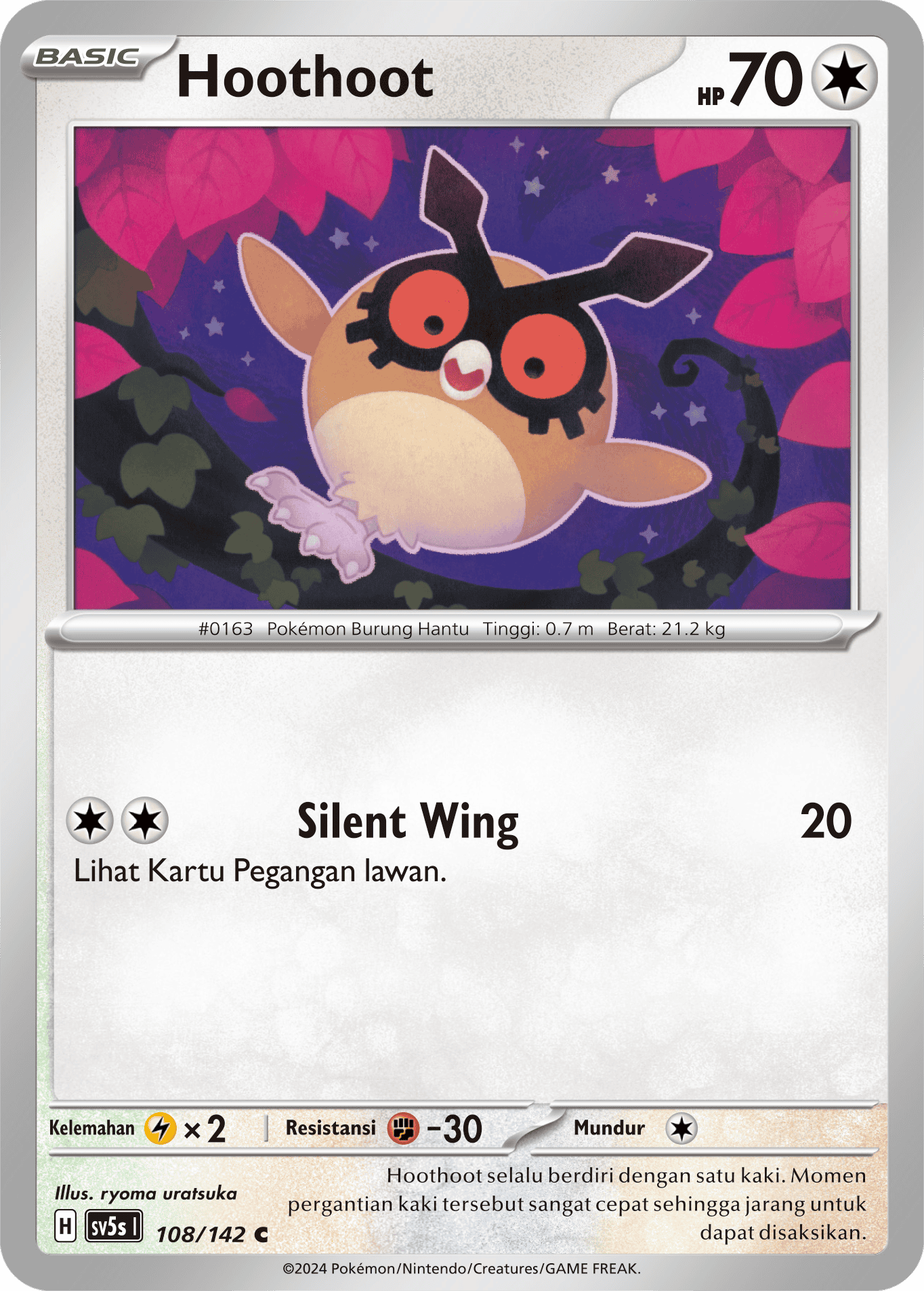 Hoothoot 108 — Paradoks Andalan (Indonesian Pokémon TCG card)