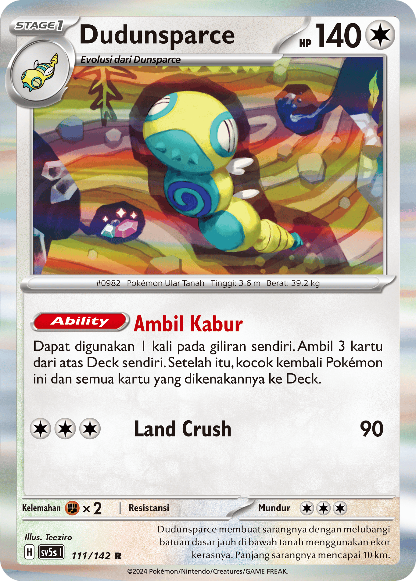 Dudunsparce 111 — Paradoks Andalan (Indonesian Pokémon TCG card)