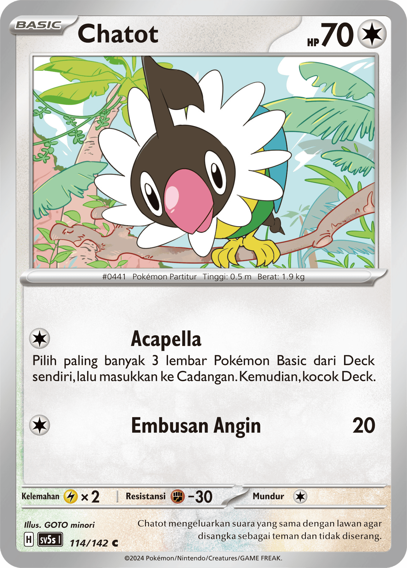Chatot 114 — Paradoks Andalan (Indonesian Pokémon TCG card)