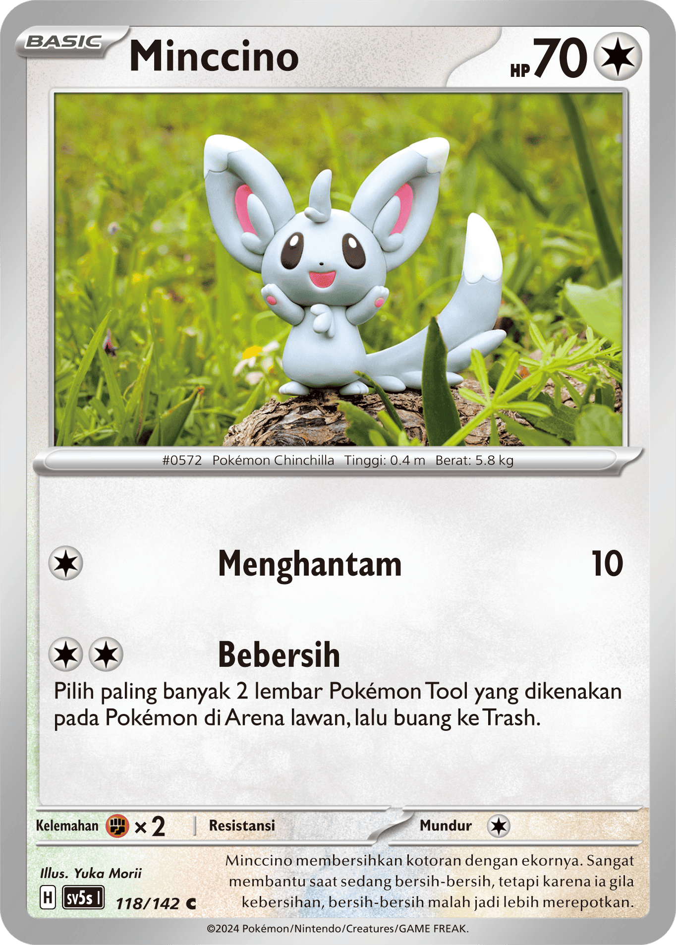 Minccino 118 — Paradoks Andalan (Indonesian Pokémon TCG card)