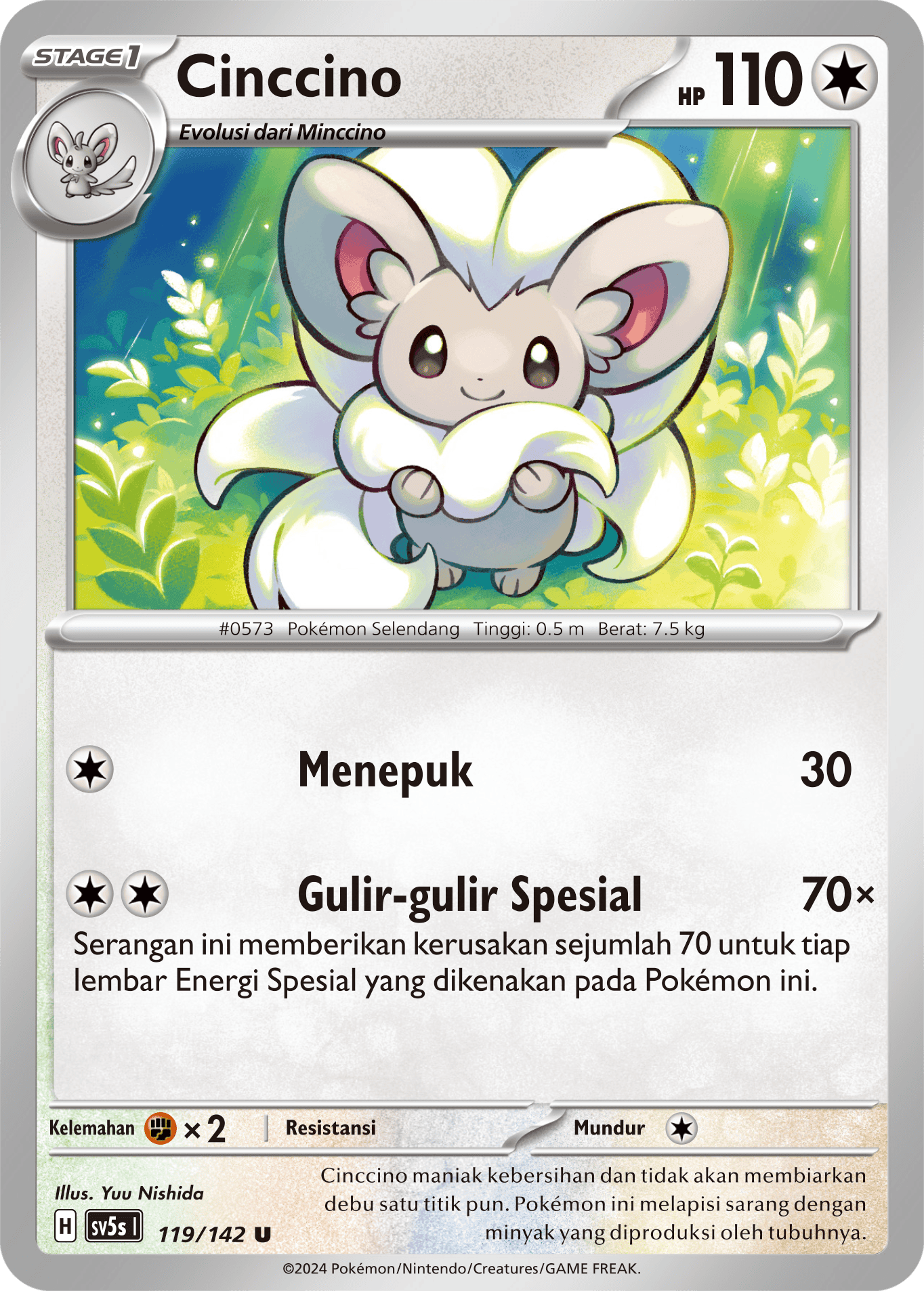 Cinccino 119 — Paradoks Andalan (Indonesian Pokémon TCG card)