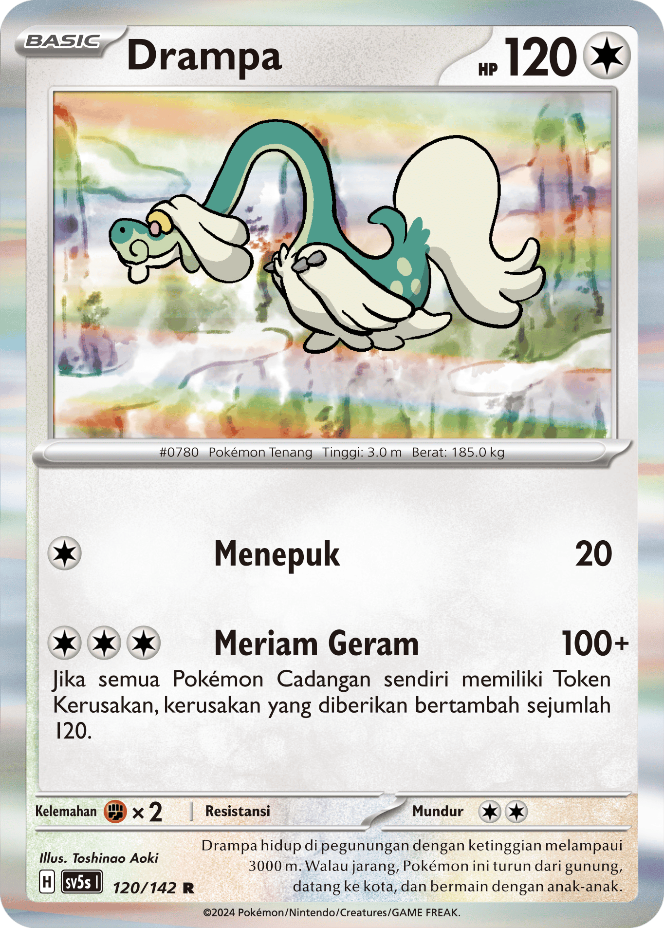 Drampa 120 — Paradoks Andalan (Indonesian Pokémon TCG card)