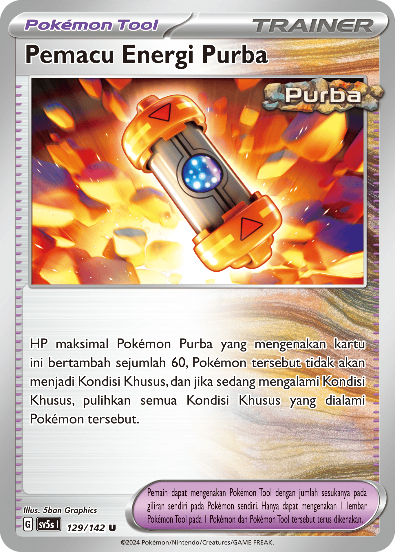 Pemacu Energi Purba 129 — Paradoks Andalan (Indonesian Pokémon TCG card)