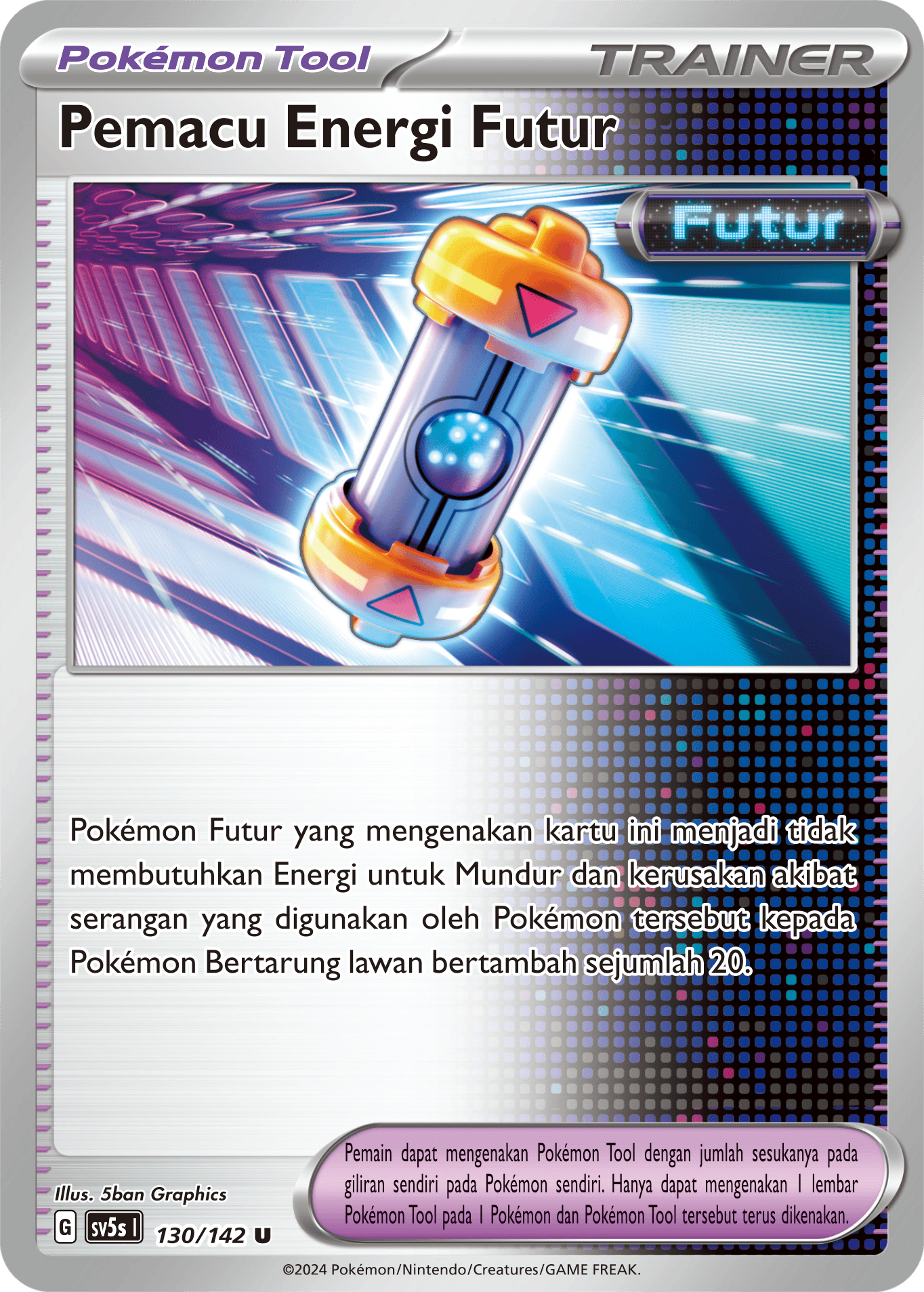 Pemacu Energi Futur 130 — Paradoks Andalan (Indonesian Pokémon TCG card)