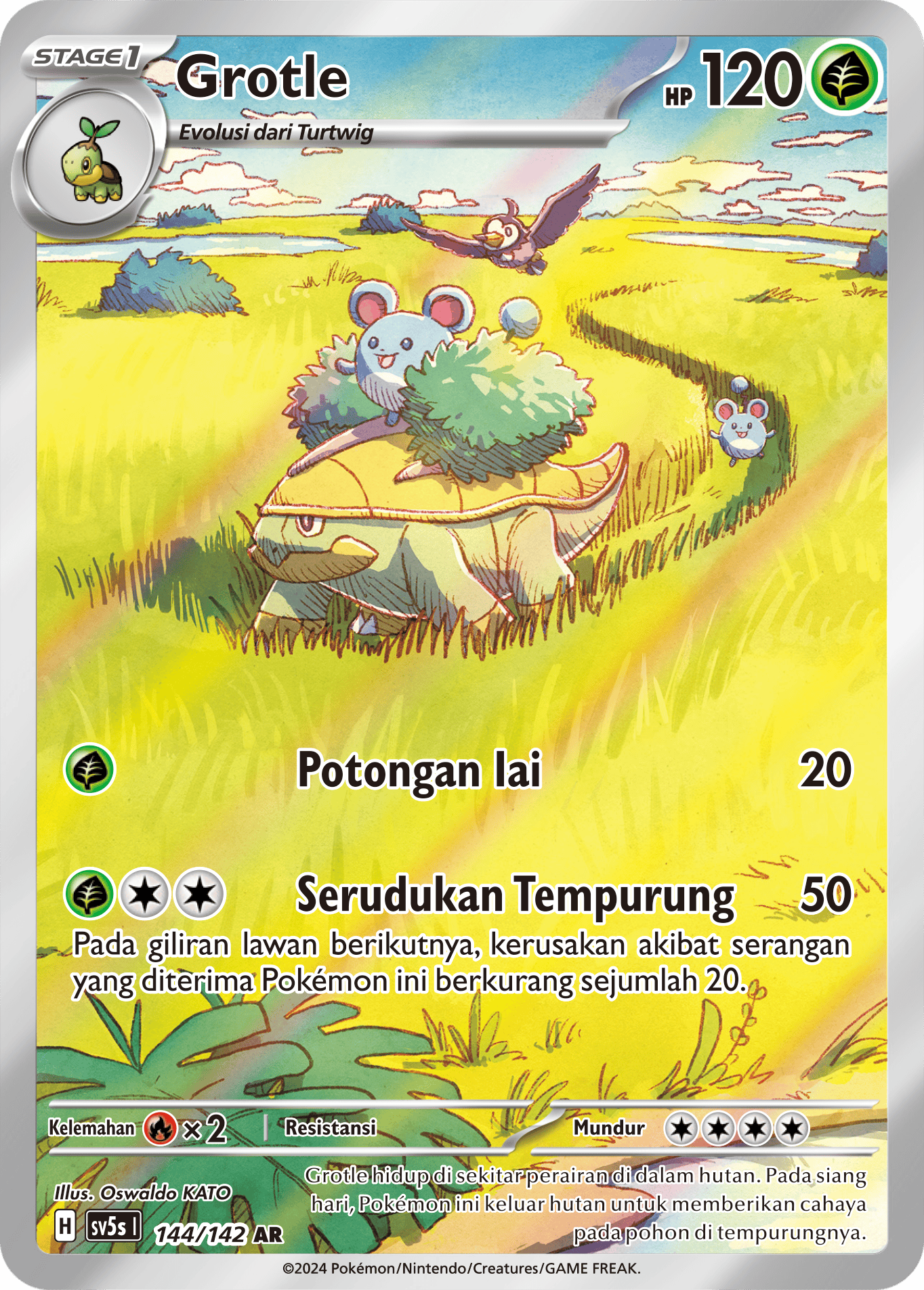 Grotle 144 — Paradoks Andalan (Indonesian Pokémon TCG card)