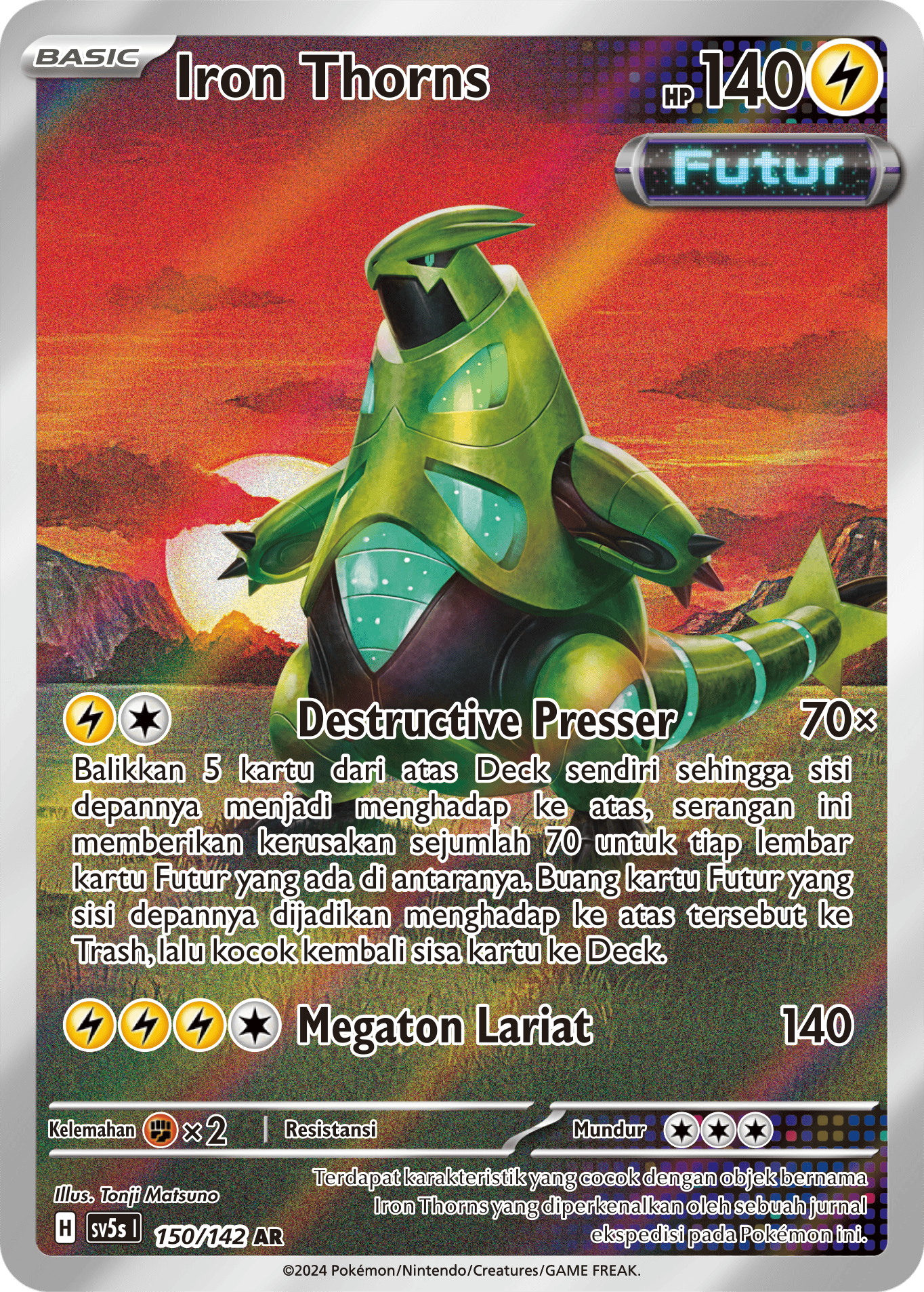 Iron Thorns 150 — Paradoks Andalan (Indonesian Pokémon TCG card)