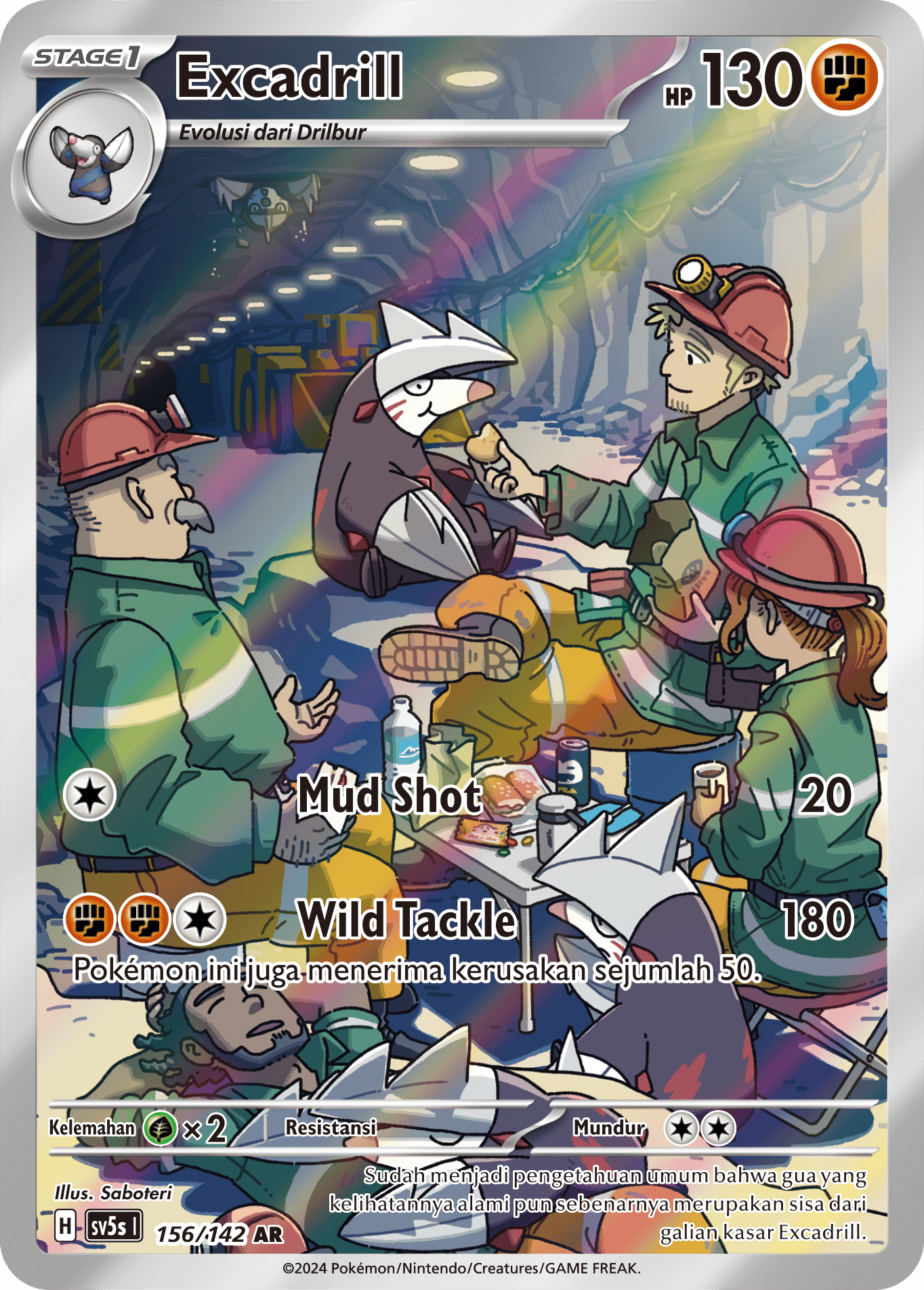 Excadrill 156 — Paradoks Andalan (Indonesian Pokémon TCG card)
