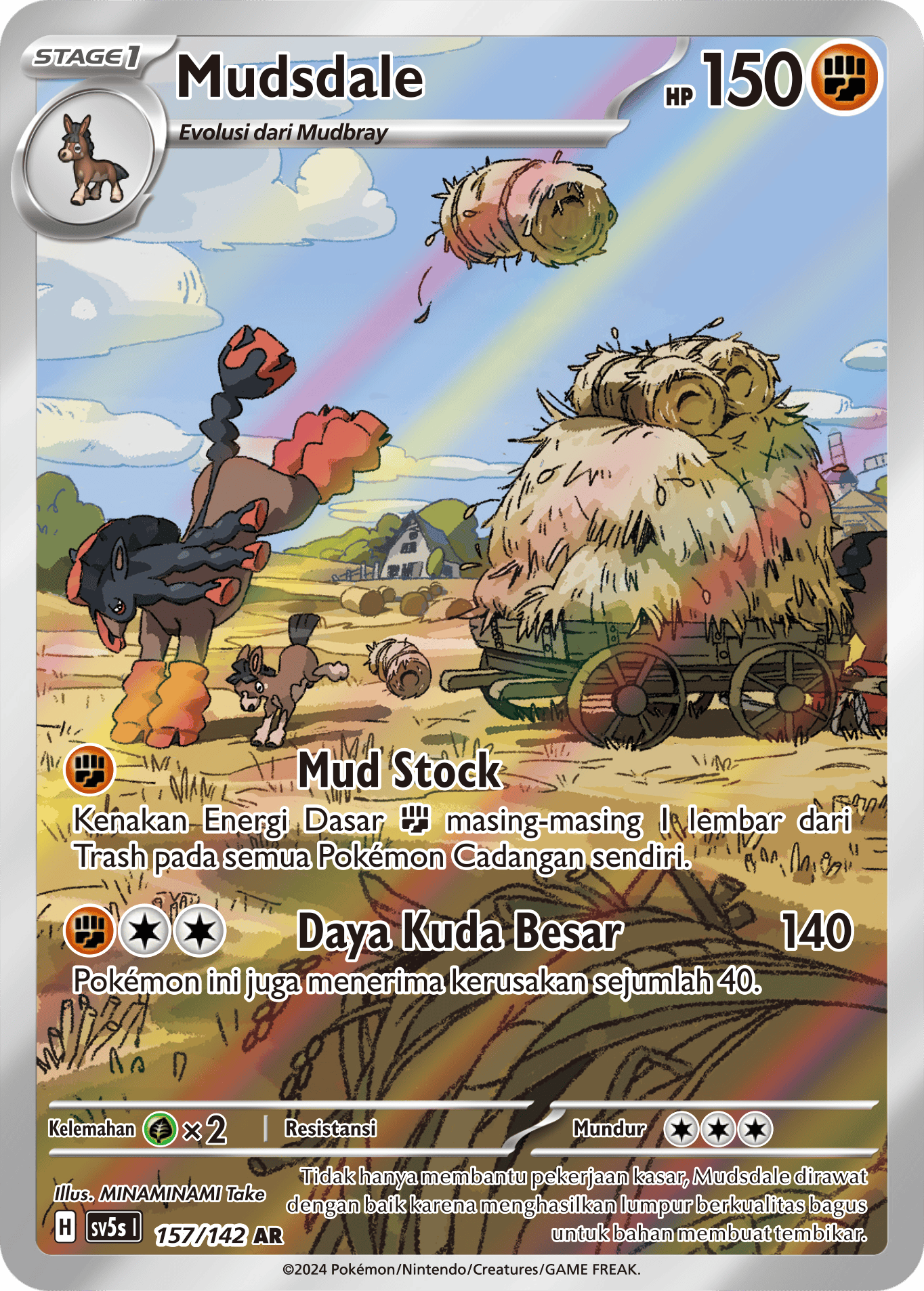 Mudsdale 157 — Paradoks Andalan (Indonesian Pokémon TCG card)