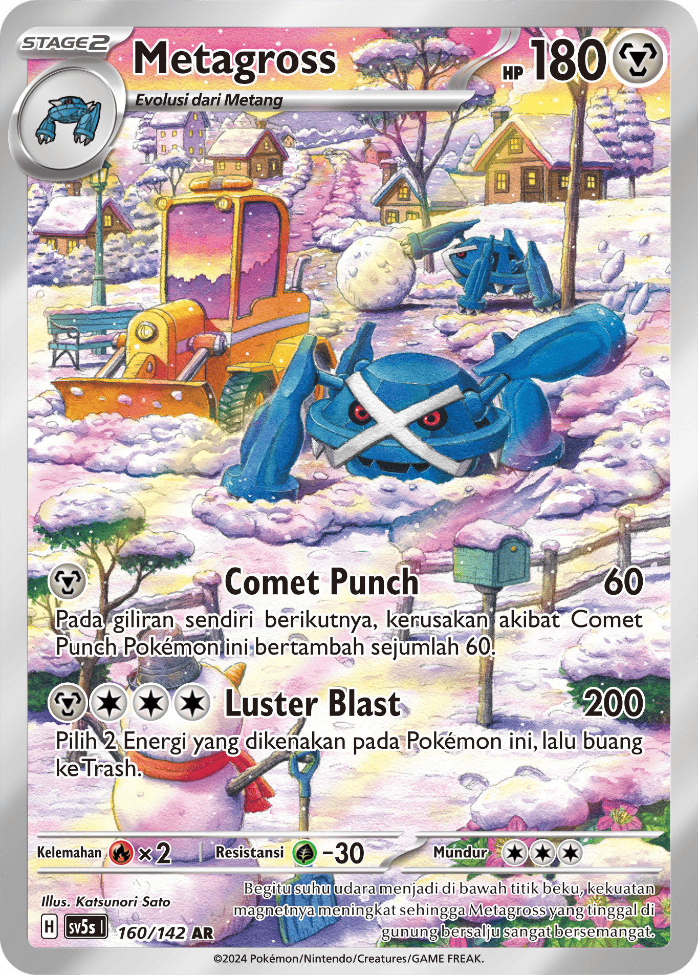 Metagross 160 — Paradoks Andalan (Indonesian Pokémon TCG card)