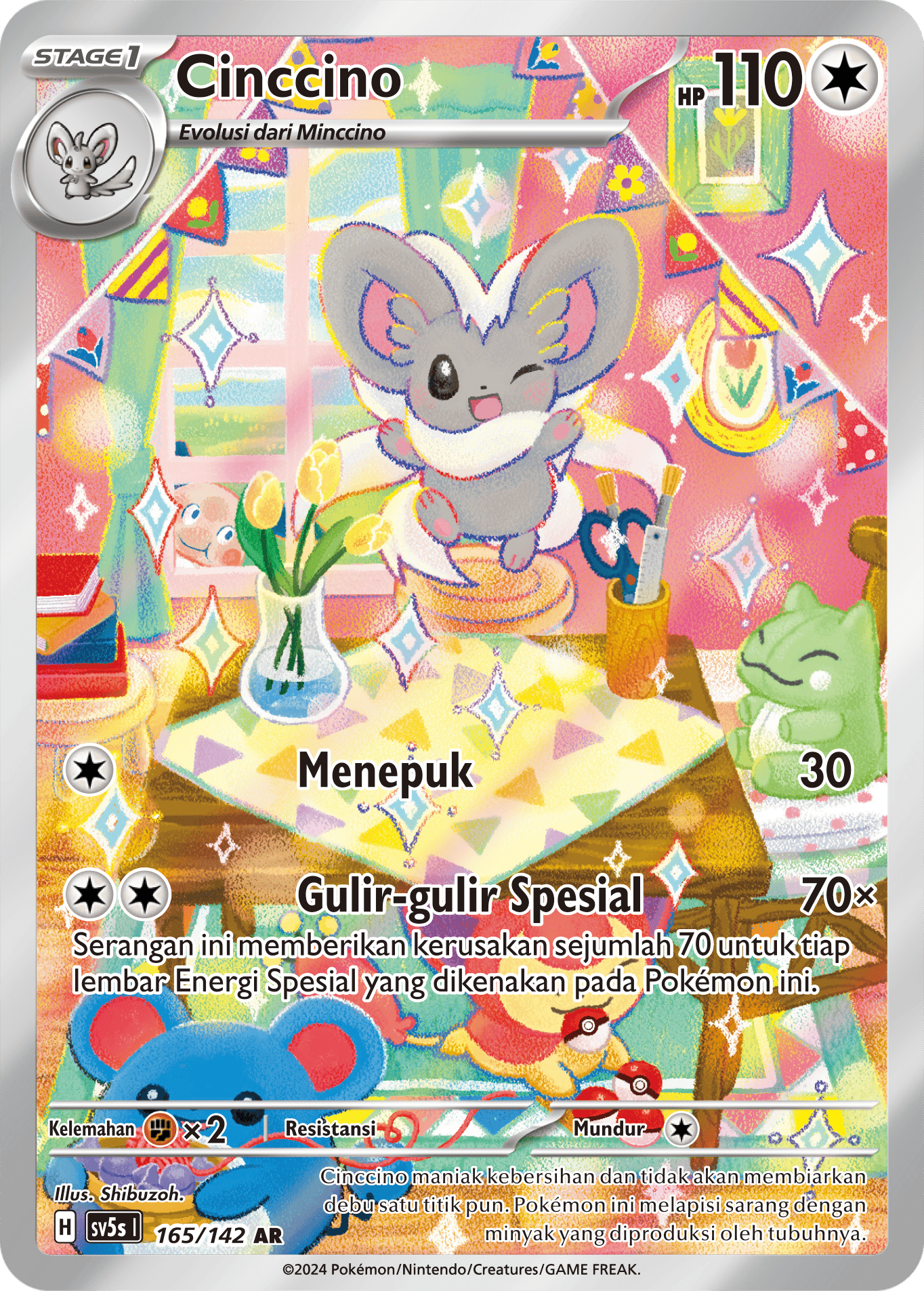 Cinccino 165 — Paradoks Andalan (Indonesian Pokémon TCG card)