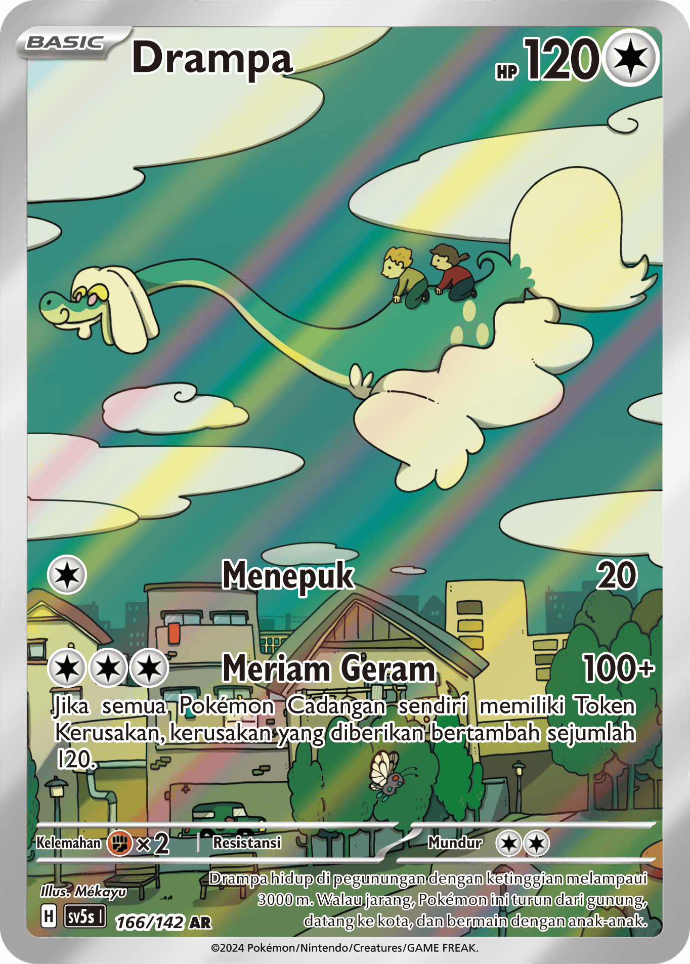 Drampa 166 — Paradoks Andalan (Indonesian Pokémon TCG card)