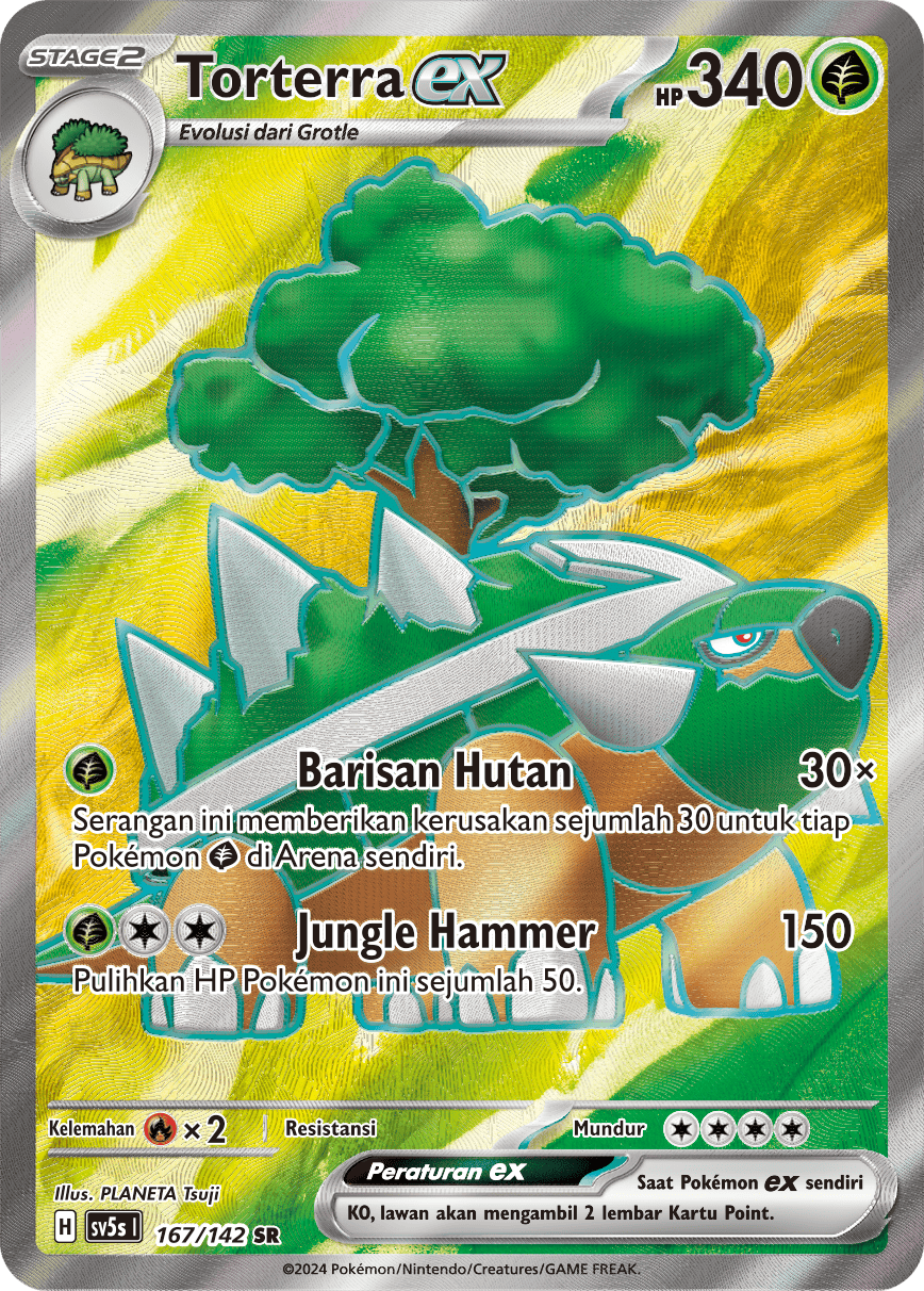 Torterra ex 167 — Paradoks Andalan (Indonesian Pokémon TCG card)