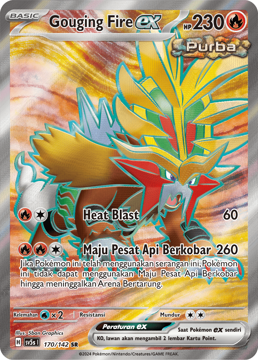 Gouging Fire ex 170 — Paradoks Andalan (Indonesian Pokémon TCG card)