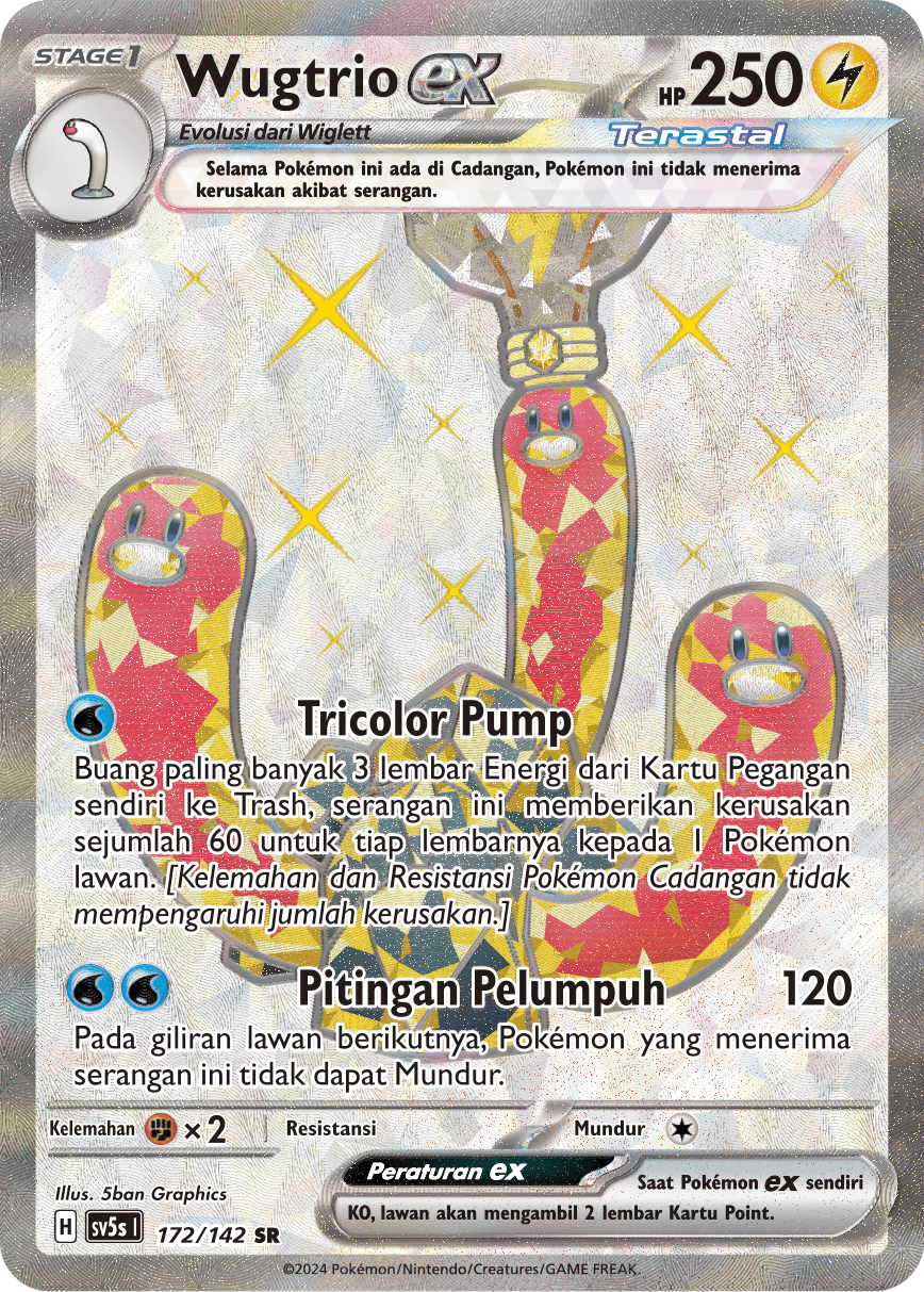 Wugtrio ex 172 — Paradoks Andalan (Indonesian Pokémon TCG card)
