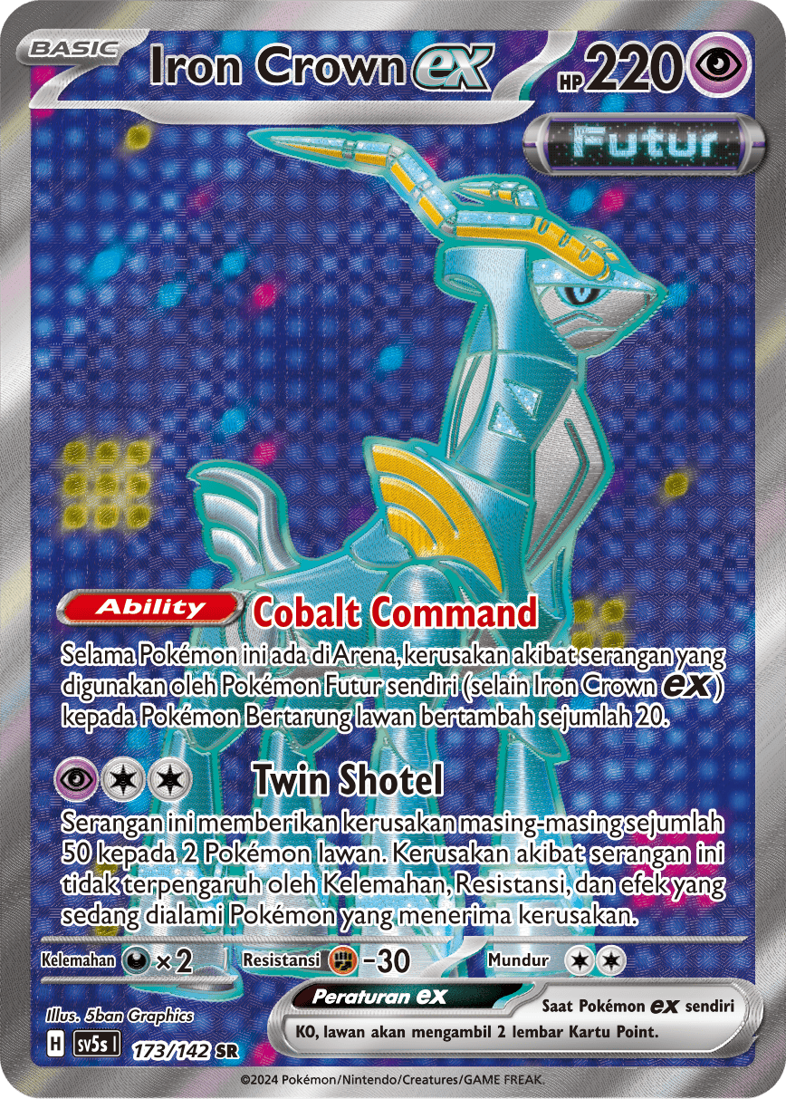 Iron Crown ex 173 — Paradoks Andalan (Indonesian Pokémon TCG card)