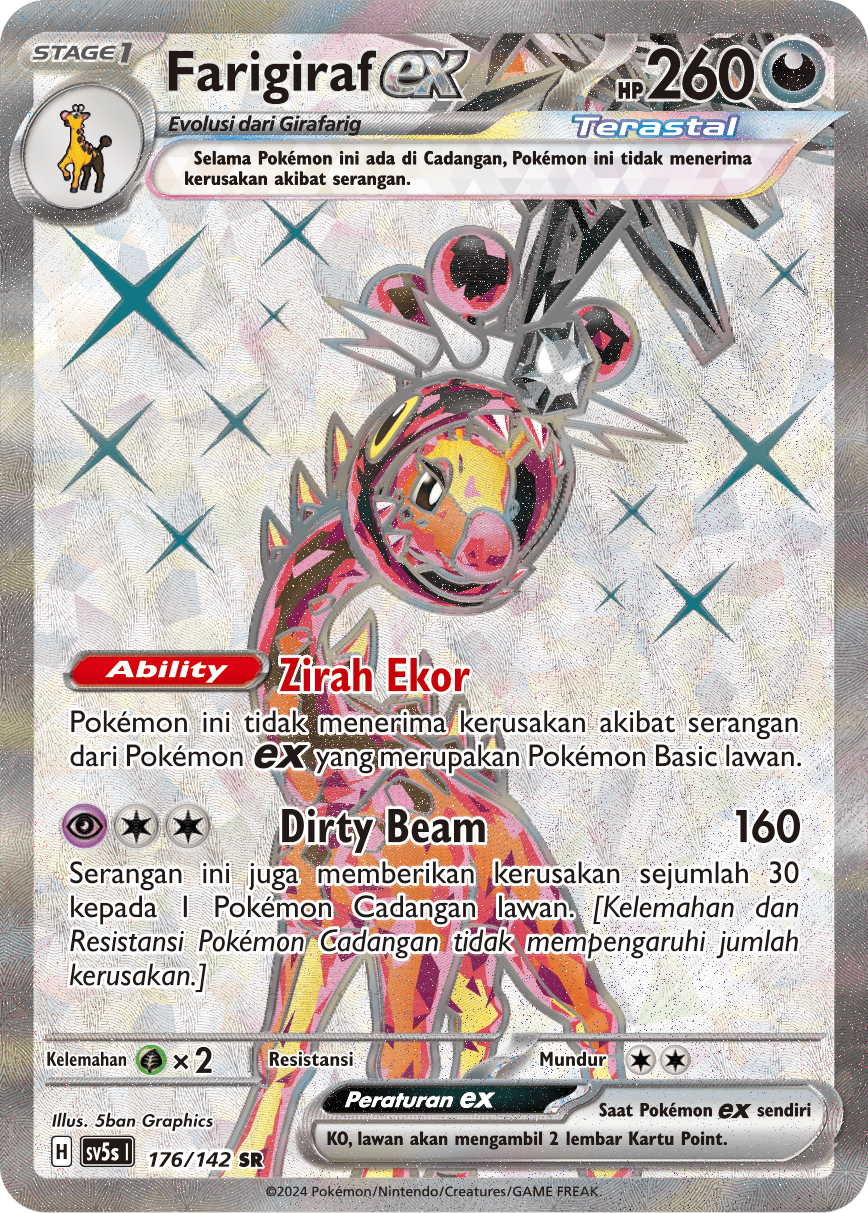 Farigiraf ex 176 — Paradoks Andalan (Indonesian Pokémon TCG card)
