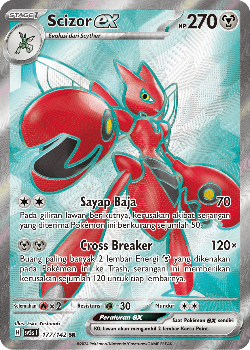 Scizor ex 177 — Paradoks Andalan (Indonesian Pokémon TCG card)