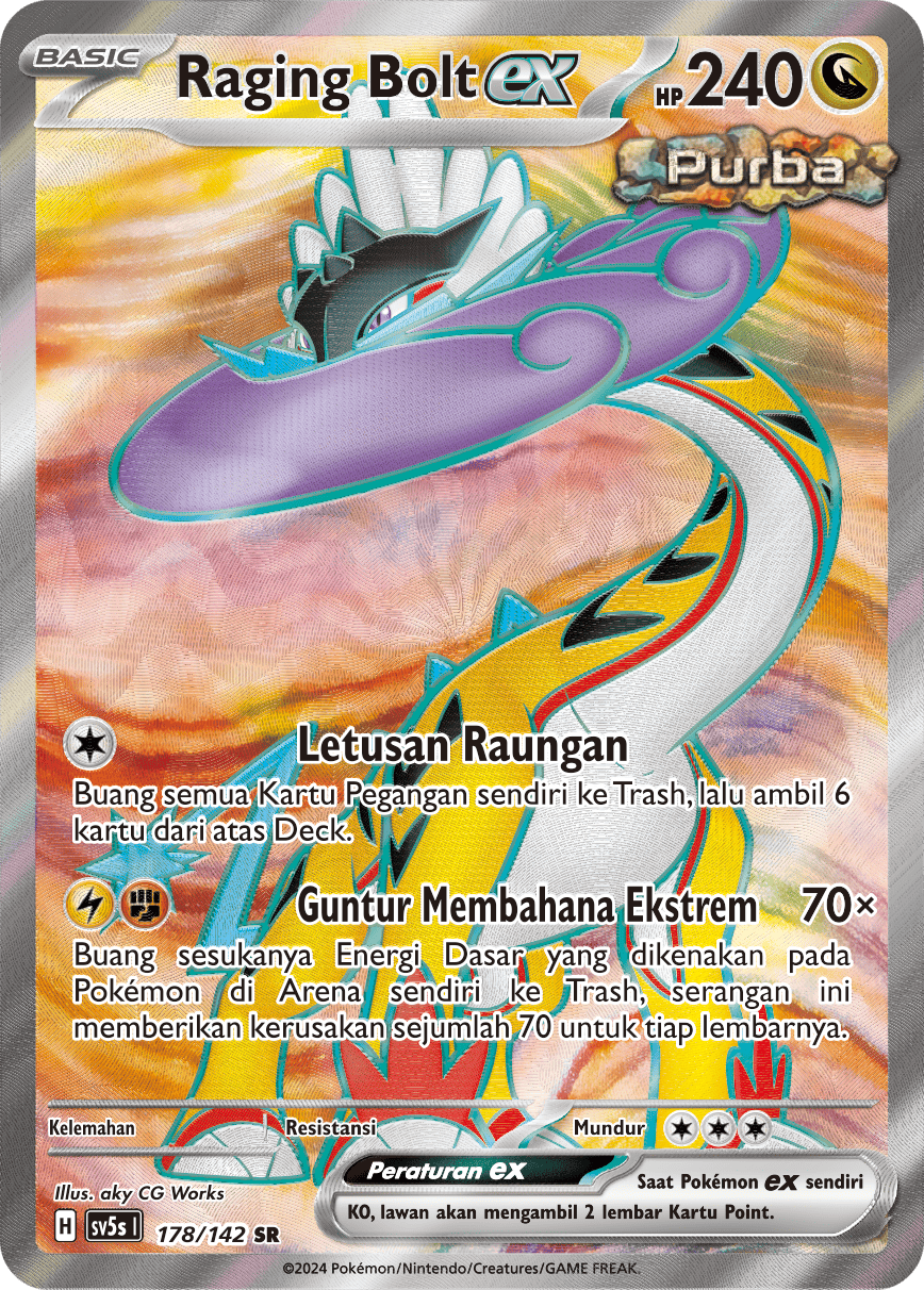 Raging Bolt ex 178 — Paradoks Andalan (Indonesian Pokémon TCG card)