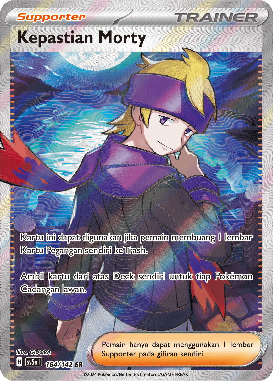 Kepastian Morty 184 — Paradoks Andalan (Indonesian Pokémon TCG card)