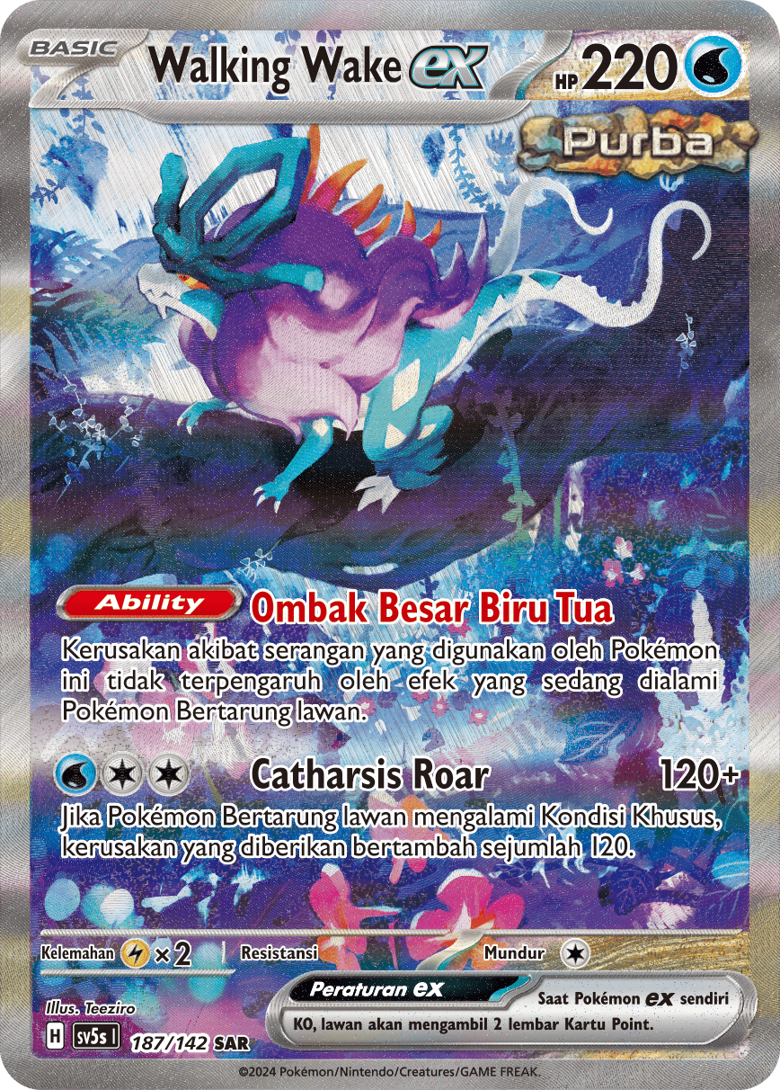 Walking Wake ex 187 — Paradoks Andalan (Indonesian Pokémon TCG card)
