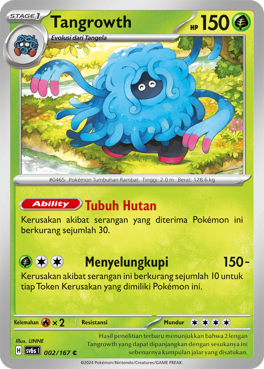 Tangrowth 002 — Topeng Transfigurasi (Indonesian Pokémon TCG card)