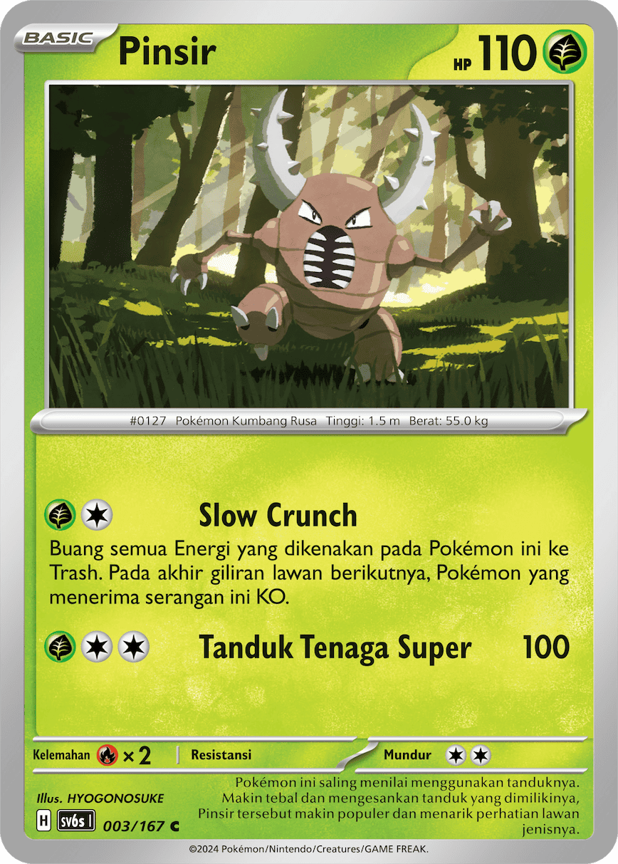 Pinsir 003 — Topeng Transfigurasi (Indonesian Pokémon TCG card)