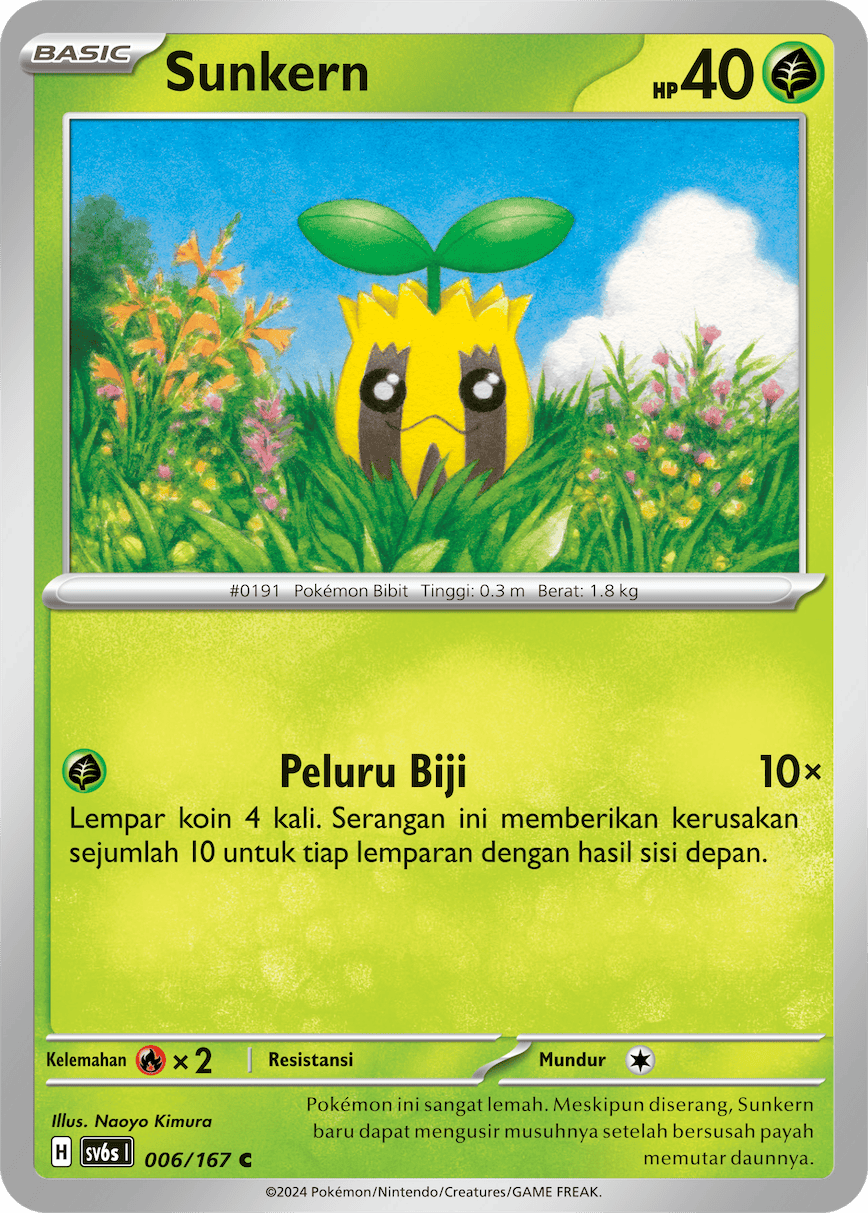 Sunkern 006 — Topeng Transfigurasi (Indonesian Pokémon TCG card)