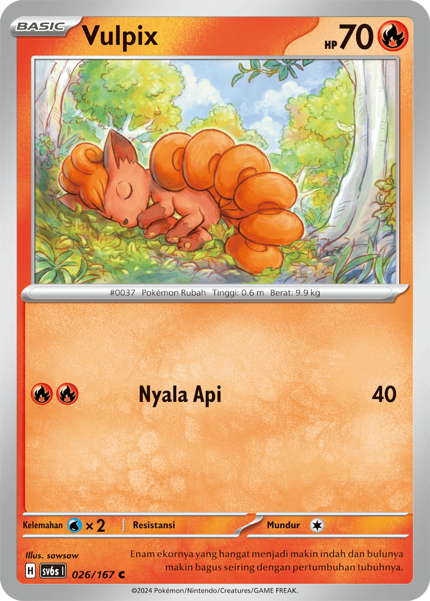 Vulpix 026 — Topeng Transfigurasi (Indonesian Pokémon TCG card)