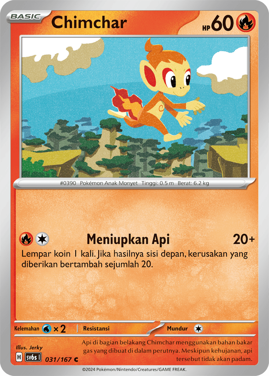 Chimchar 031 — Topeng Transfigurasi (Indonesian Pokémon TCG card)