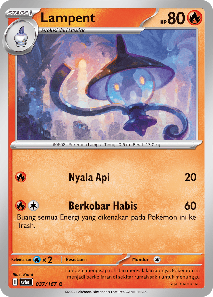 Lampent 037 — Topeng Transfigurasi (Indonesian Pokémon TCG card)