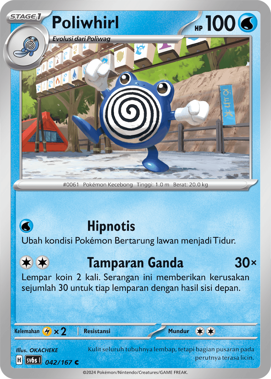 Poliwhirl 042 — Topeng Transfigurasi (Indonesian Pokémon TCG card)