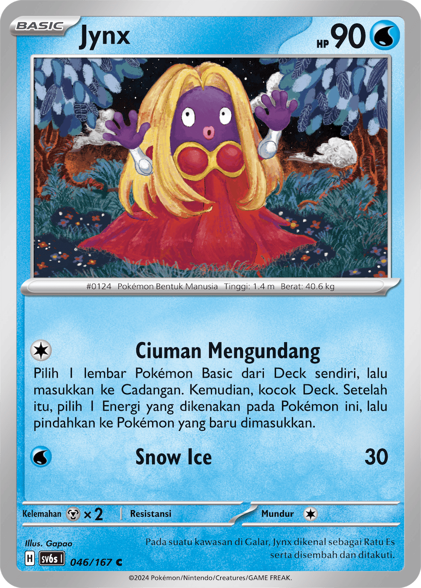 Jynx 046 — Topeng Transfigurasi (Indonesian Pokémon TCG card)