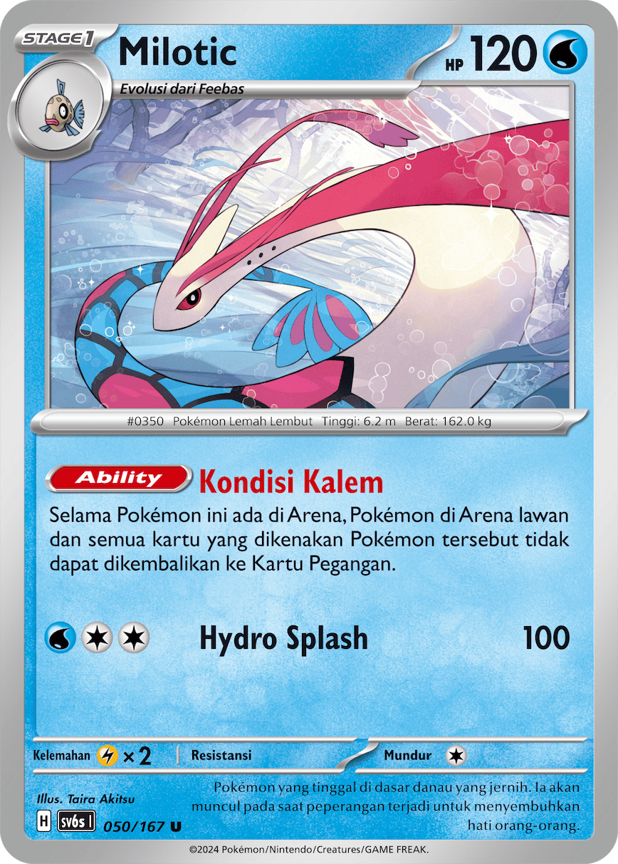 Milotic 050 — Topeng Transfigurasi (Indonesian Pokémon TCG card)
