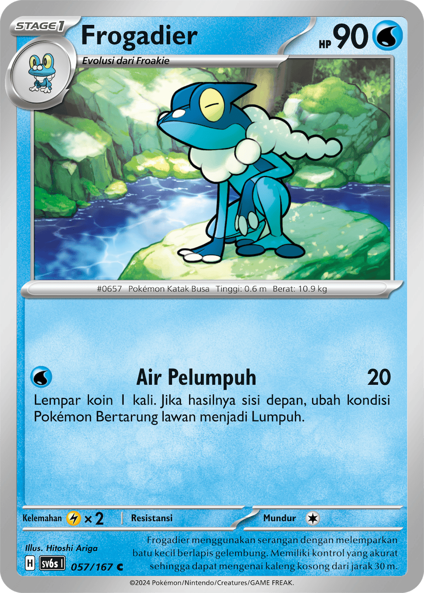 Frogadier 057 — Topeng Transfigurasi (Indonesian Pokémon TCG card)