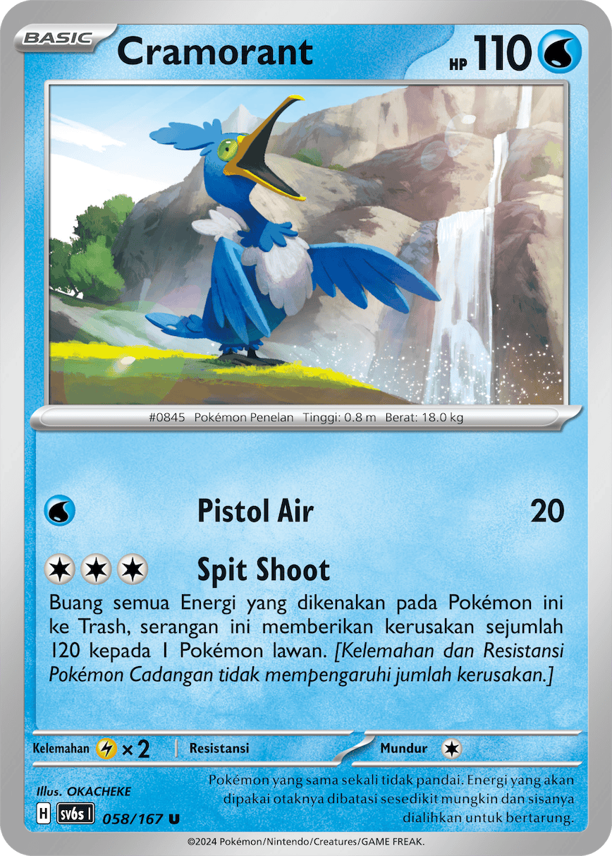 Cramorant 058 — Topeng Transfigurasi (Indonesian Pokémon TCG card)