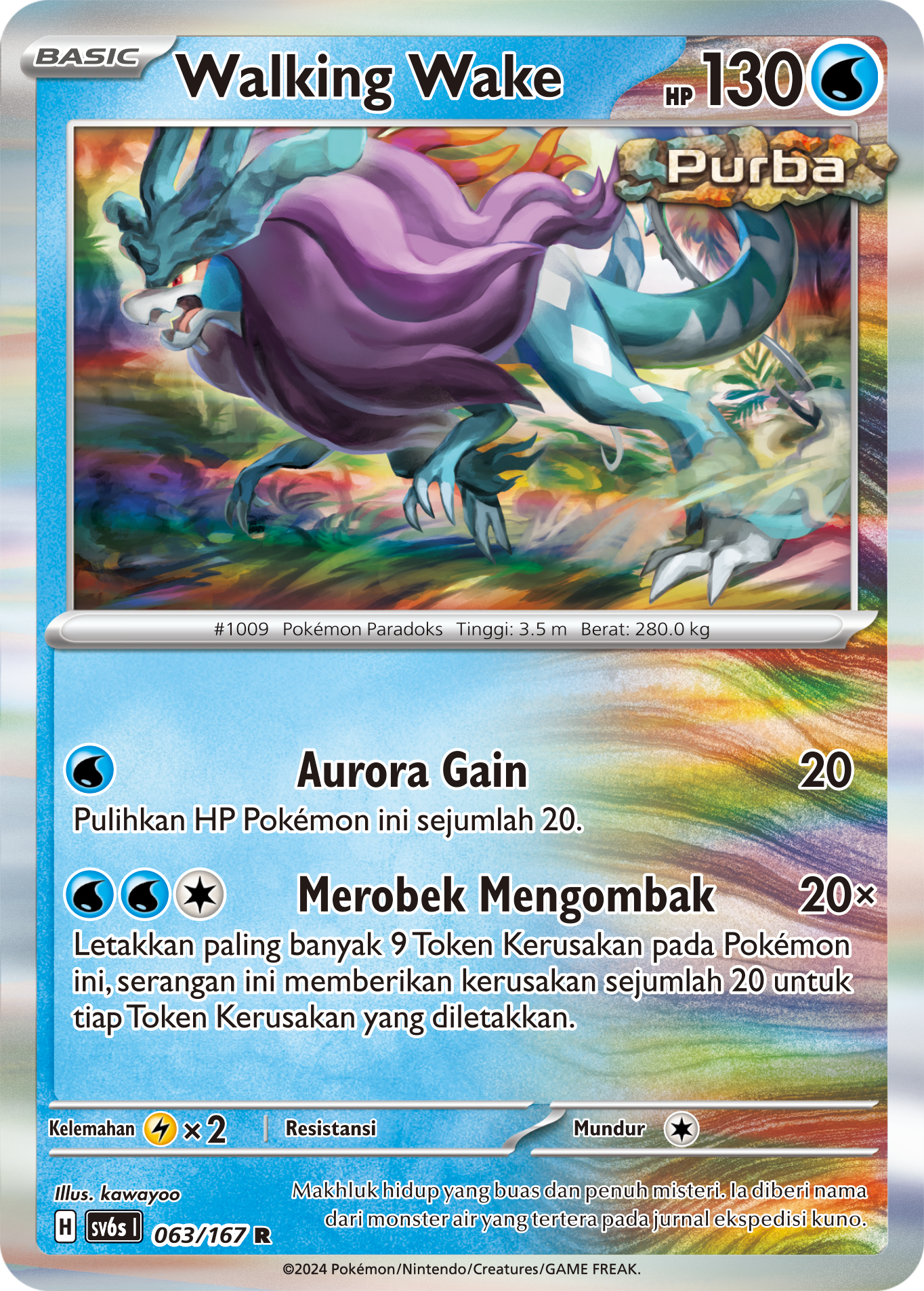 Walking Wake 063 — Topeng Transfigurasi (Indonesian Pokémon TCG card)