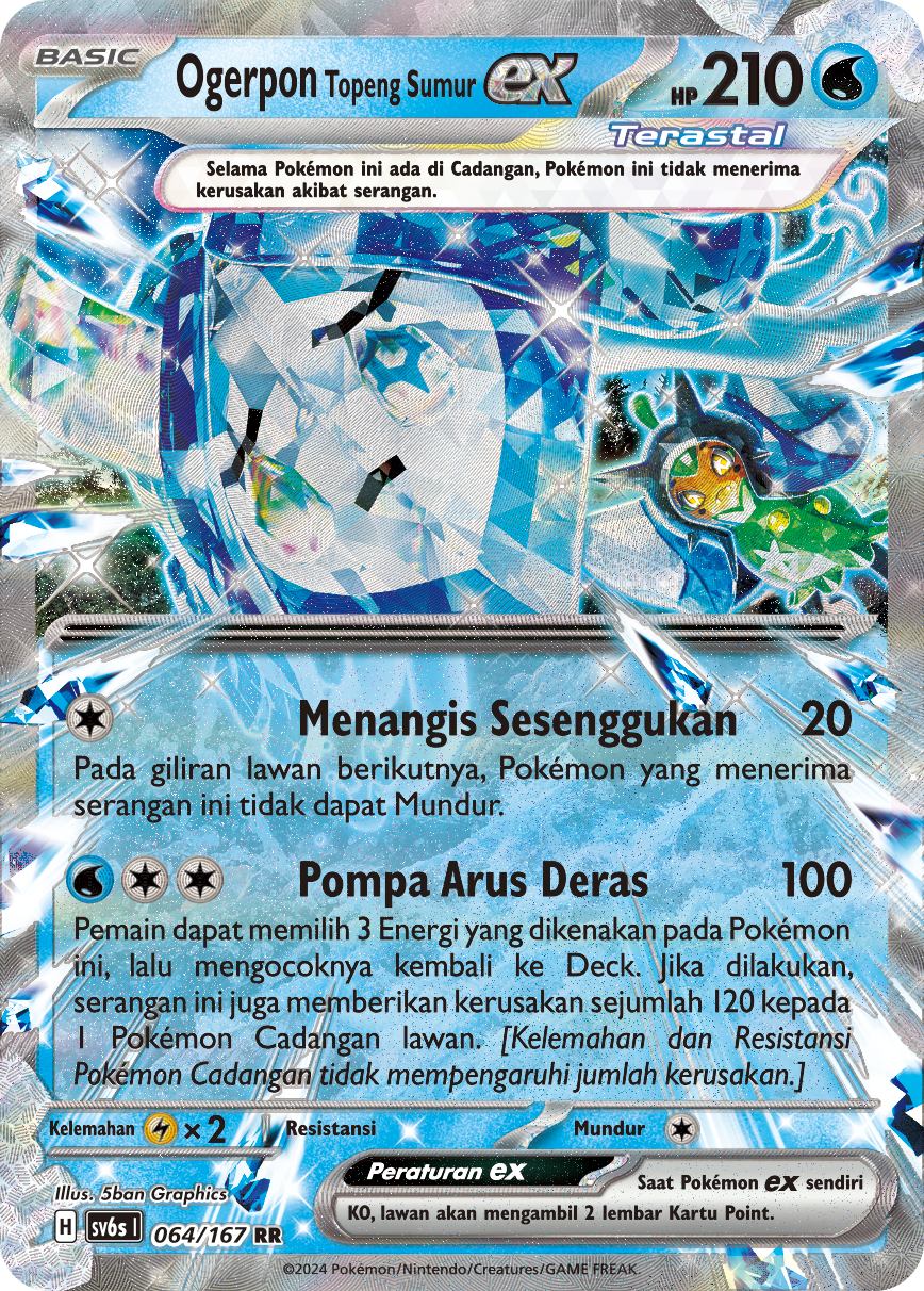 Ogerpon Topeng Sumur ex 064 — Topeng Transfigurasi (Indonesian Pokémon TCG card)