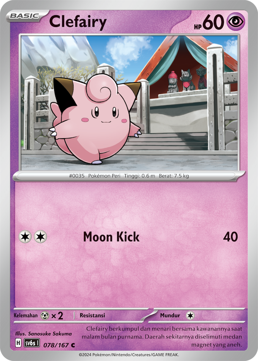 Clefairy 078 — Topeng Transfigurasi (Indonesian Pokémon TCG card)