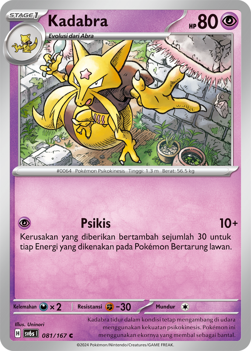 Kadabra 081 — Topeng Transfigurasi (Indonesian Pokémon TCG card)