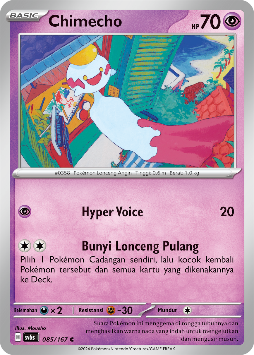 Chimecho 085 — Topeng Transfigurasi (Indonesian Pokémon TCG card)