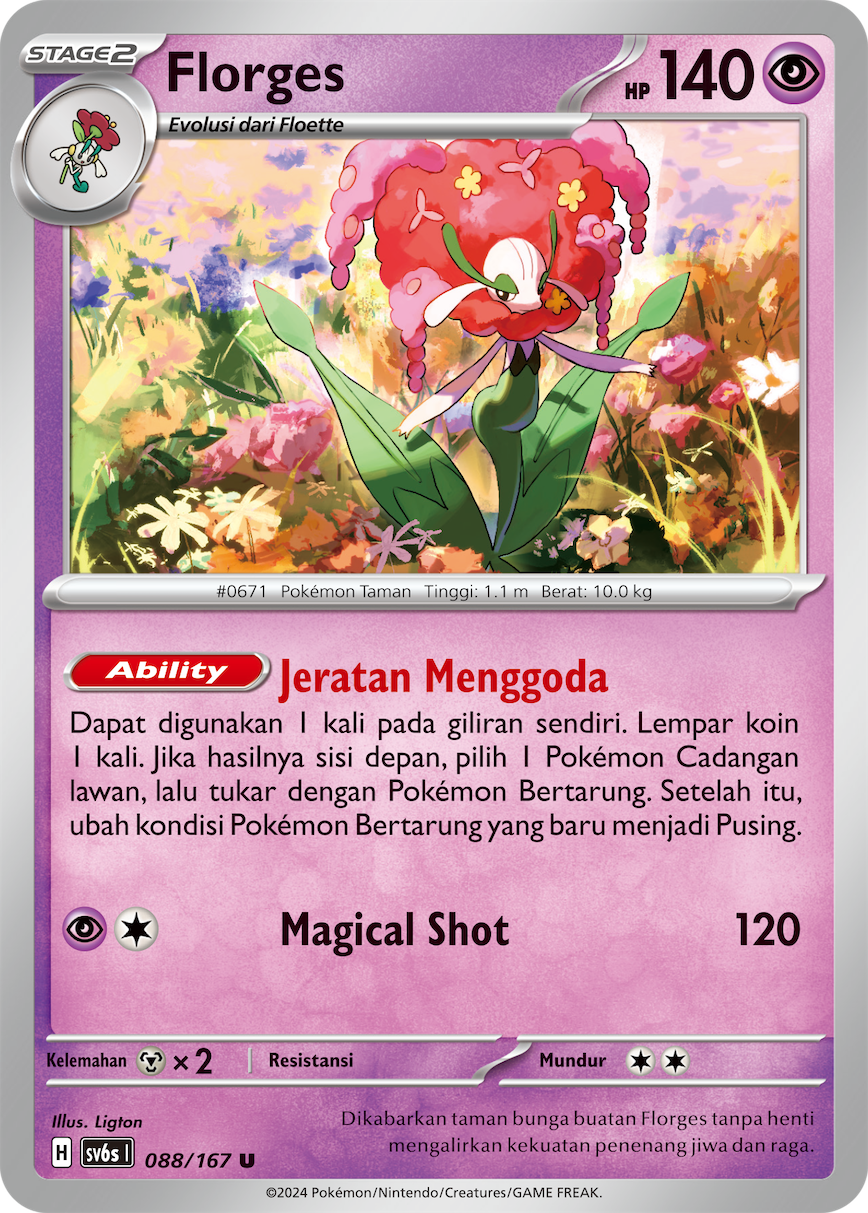 Florges 088 — Topeng Transfigurasi (Indonesian Pokémon TCG card)