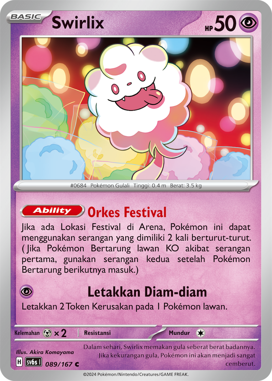 Swirlix 089 — Topeng Transfigurasi (Indonesian Pokémon TCG card)