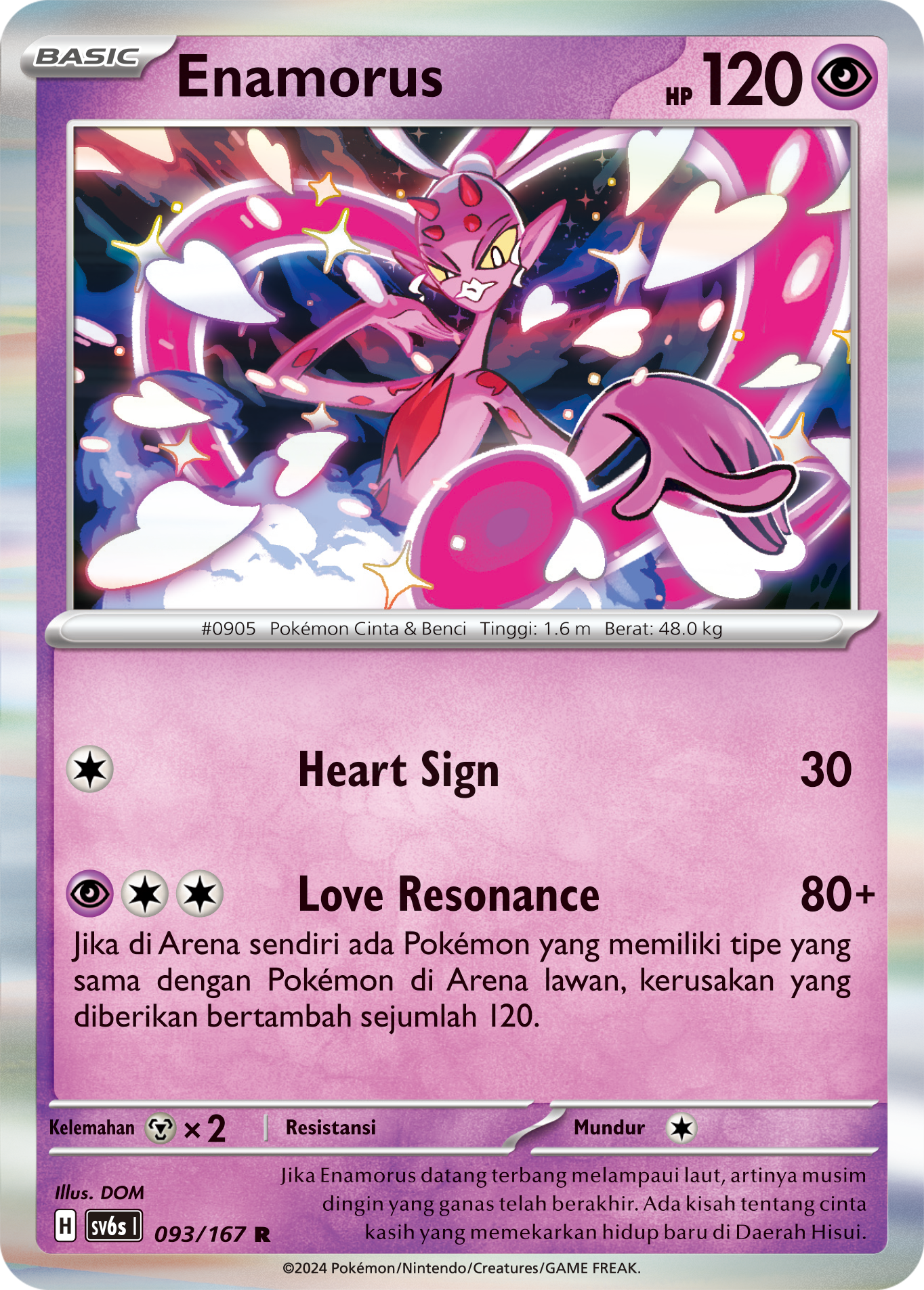 Enamorus 093 — Topeng Transfigurasi (Indonesian Pokémon TCG card)