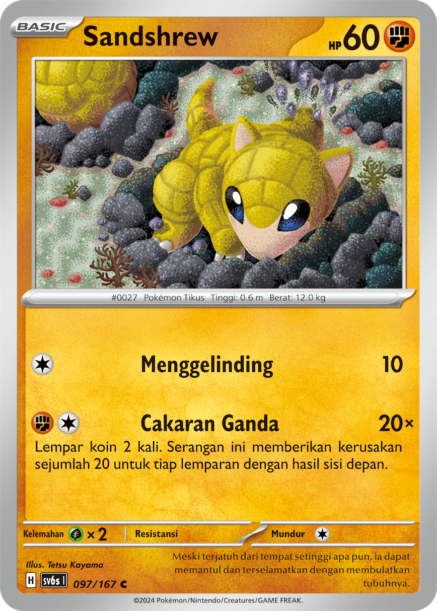 Sandshrew 097 — Topeng Transfigurasi (Indonesian Pokémon TCG card)